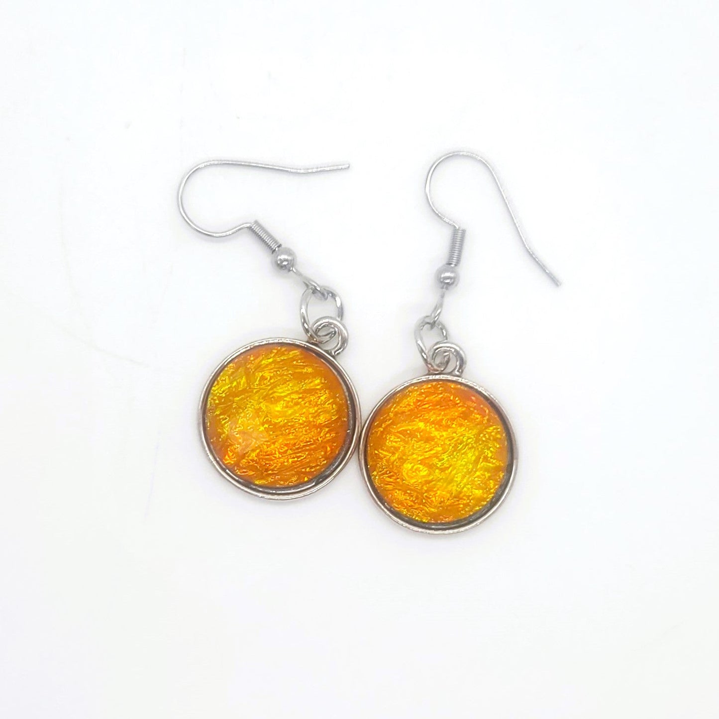 Yellow Opal (like) Sparkle Pendant Earrings