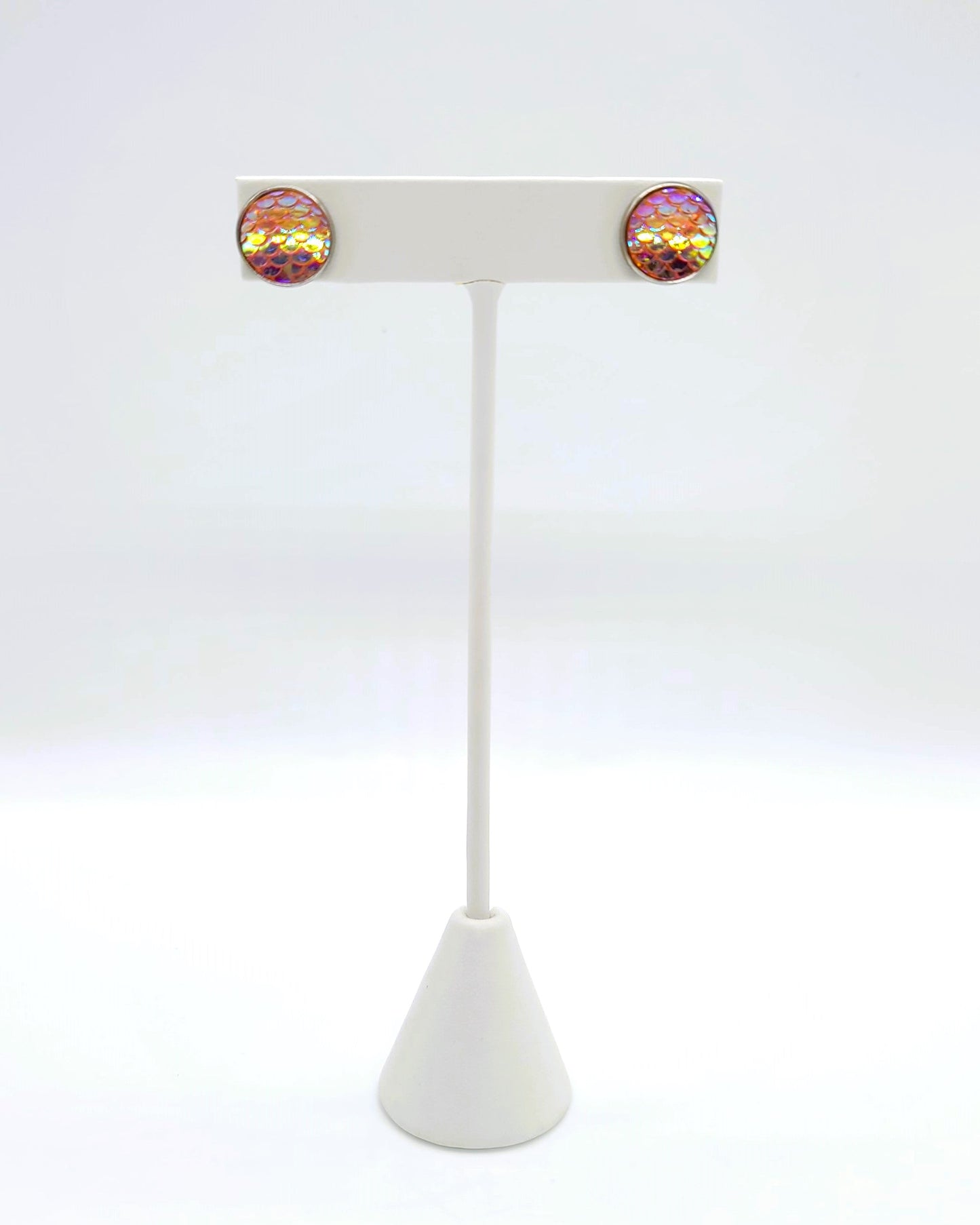 Handcrafted Iridescent Mermaid Scale Post Earrings