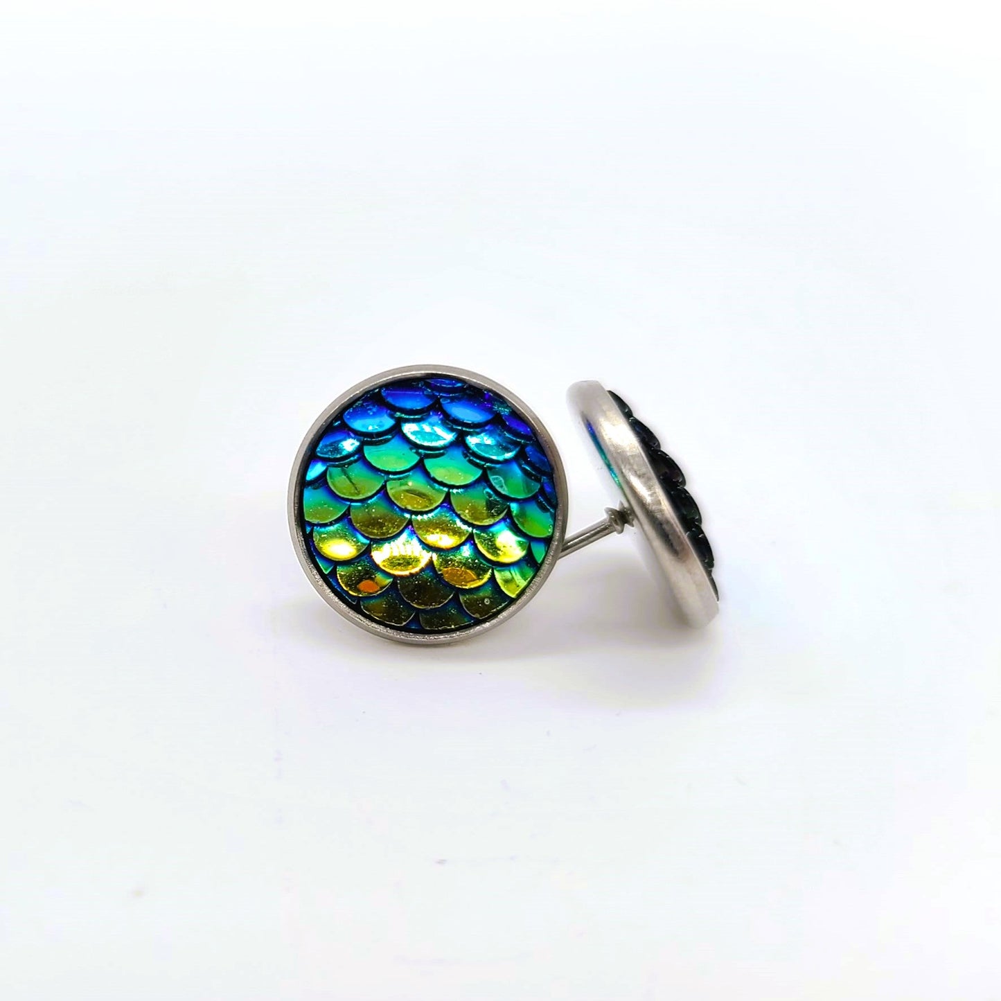 Handcrafted Iridescent Mermaid Scale Post Earrings