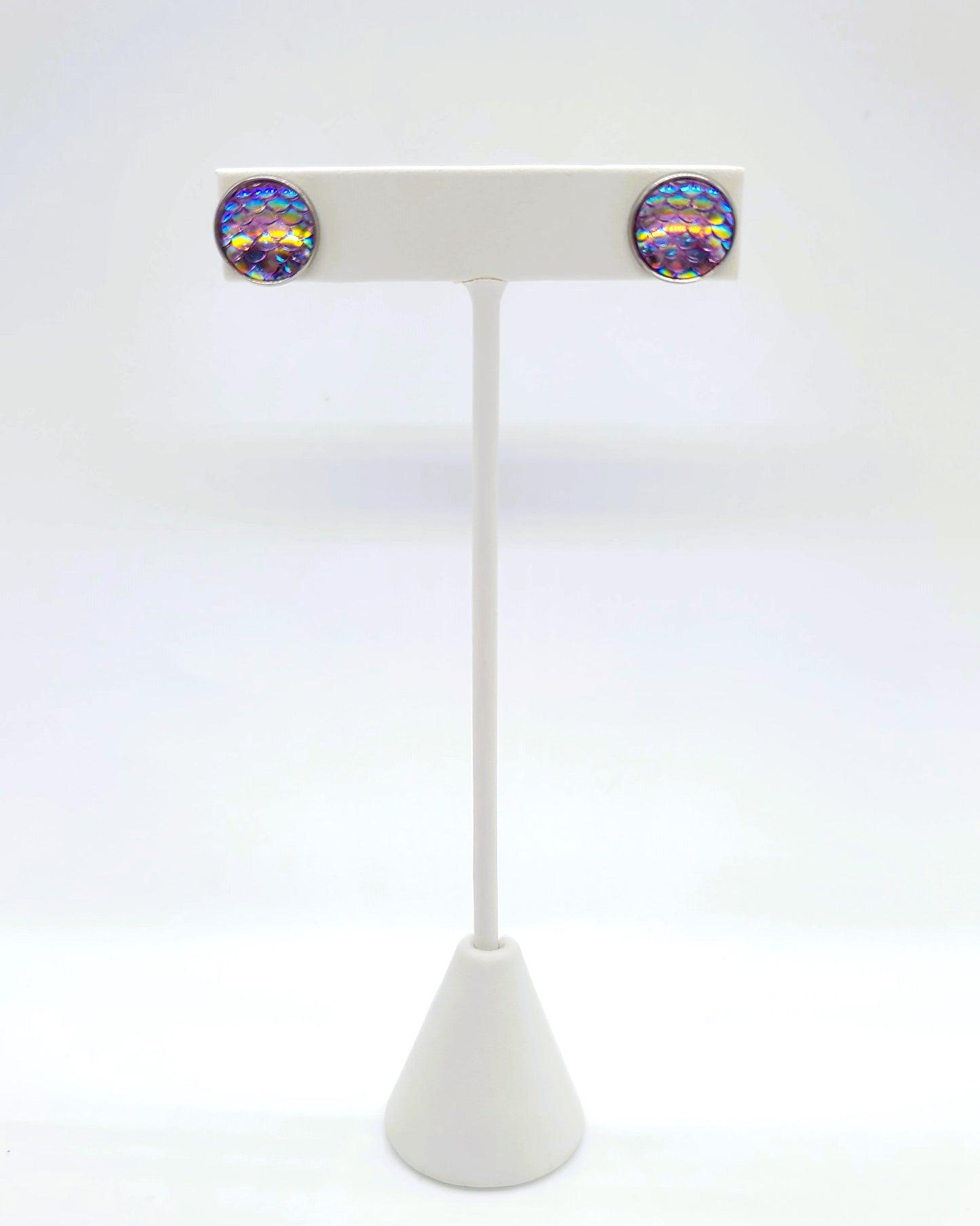 Handcrafted Iridescent Mermaid Scale Post Earrings