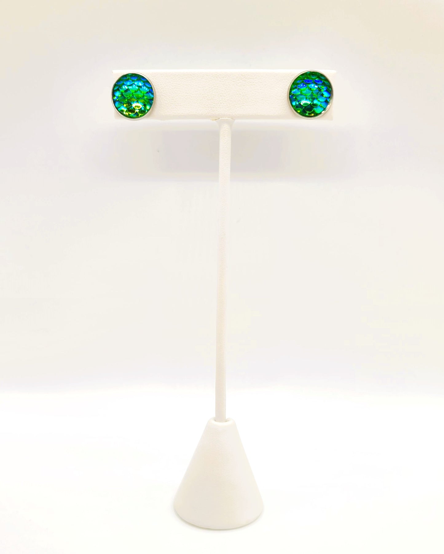 Handcrafted Iridescent Mermaid Scale Post Earrings