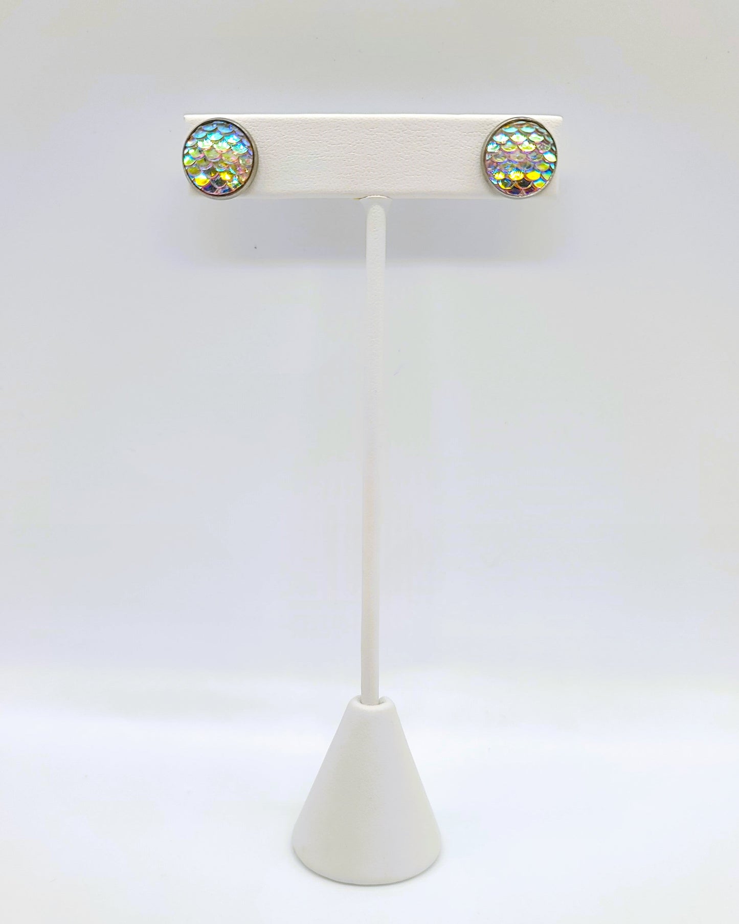 Handcrafted Iridescent Mermaid Scale Post Earrings