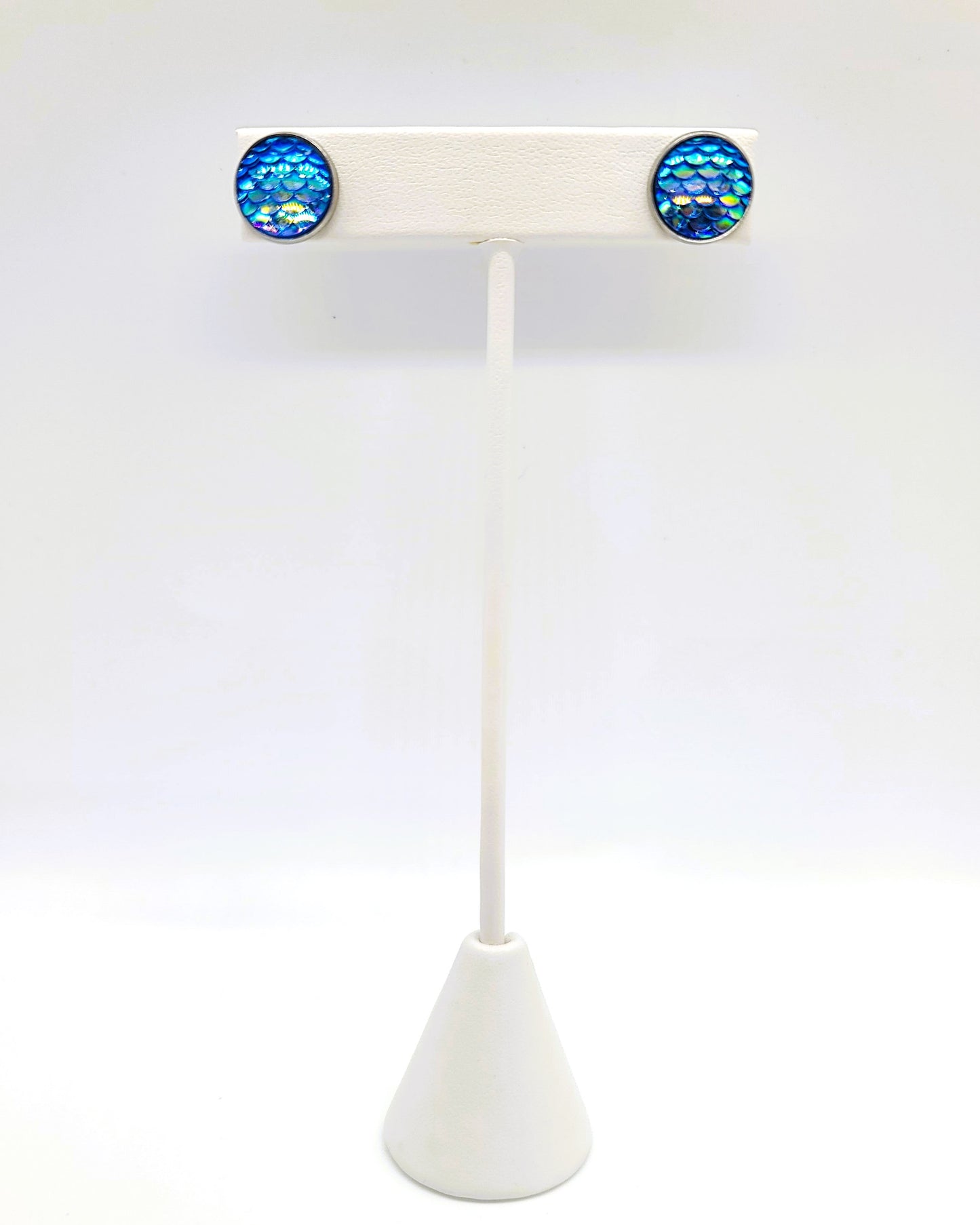 Handcrafted Iridescent Mermaid Scale Post Earrings