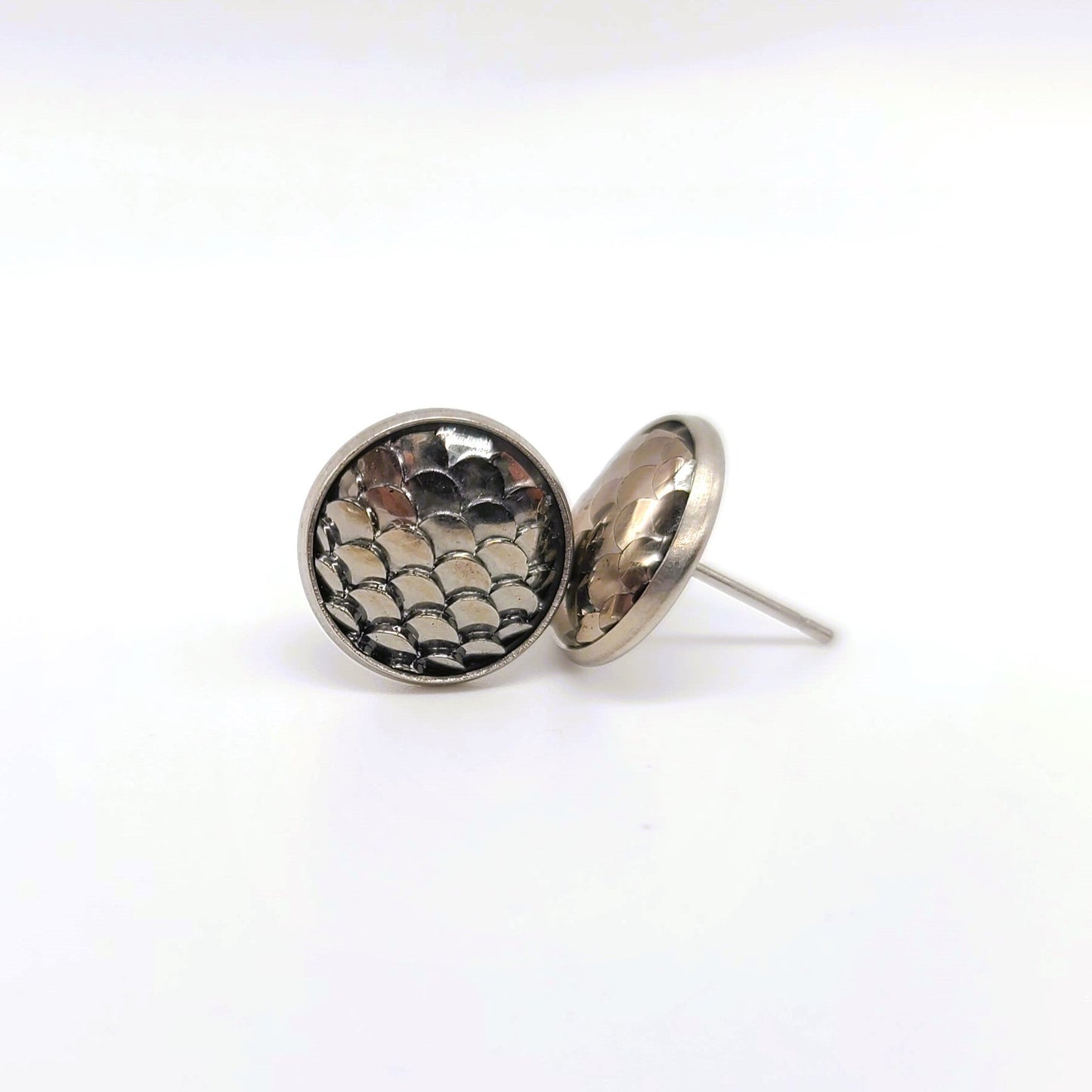 Handcrafted Iridescent Mermaid Scale Post Earrings