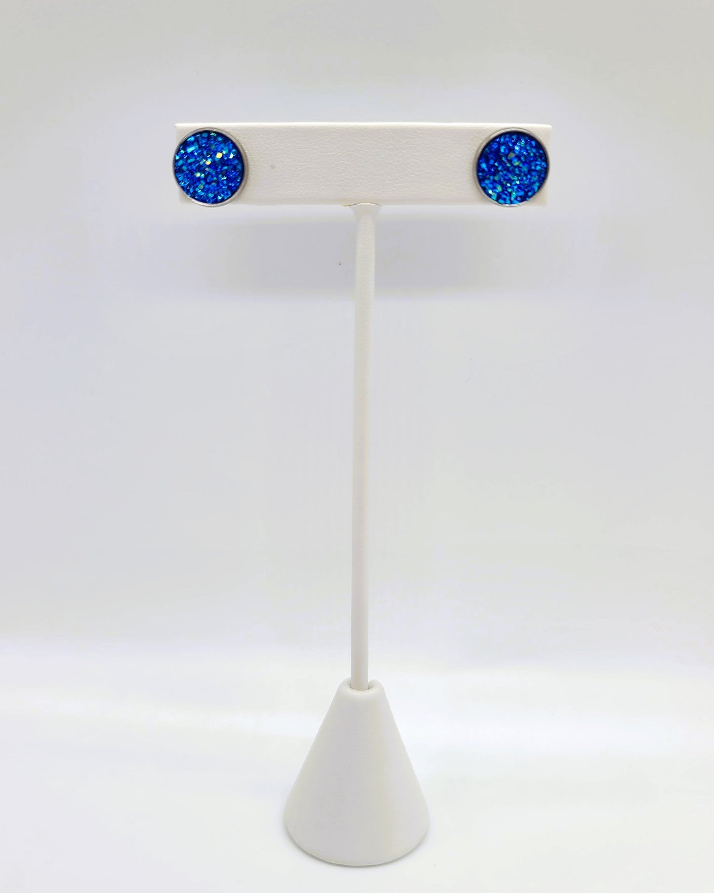 Handcrafted Iridescent Druzy Stone Post Earrings