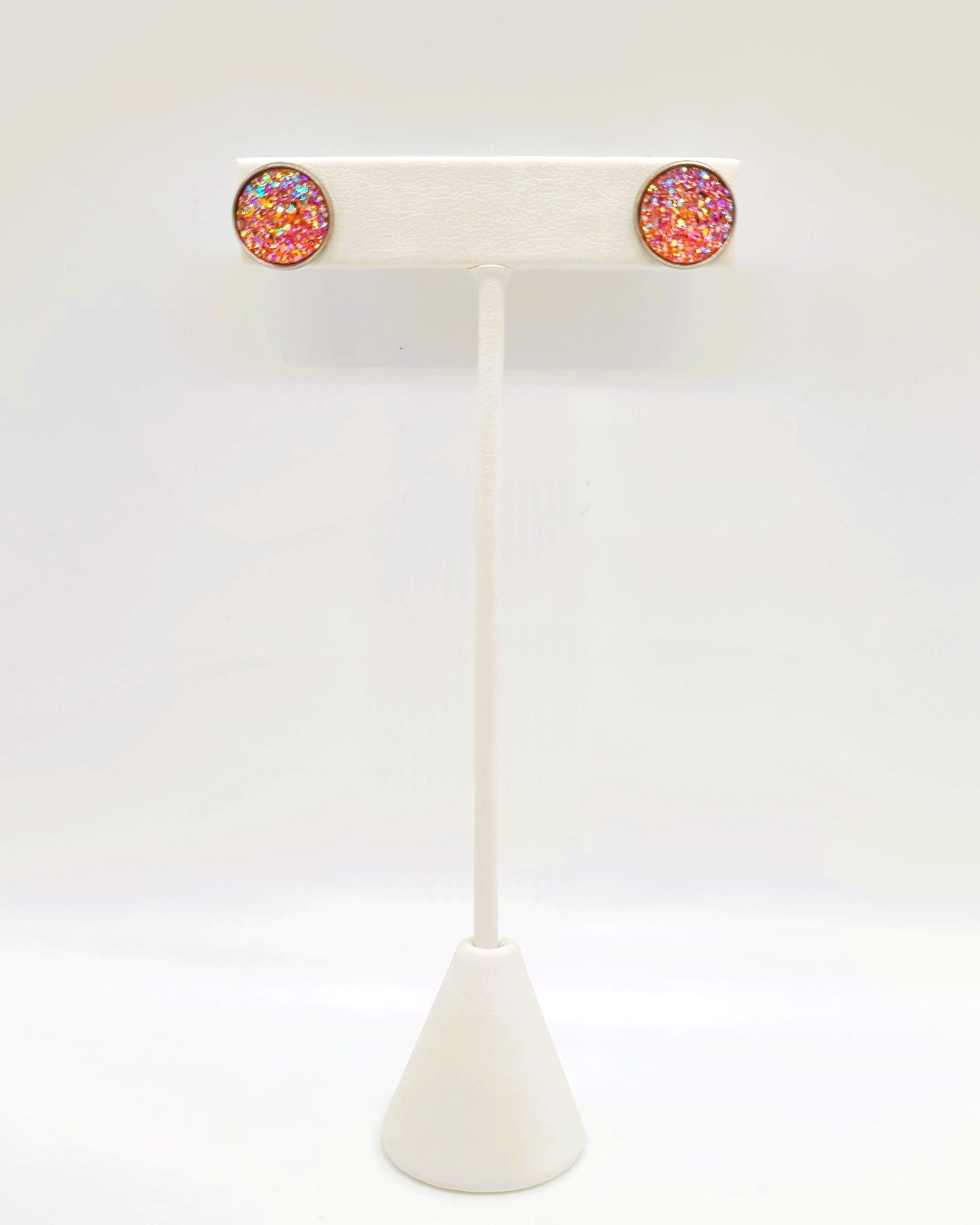 Handcrafted Iridescent Druzy Stone Post Earrings