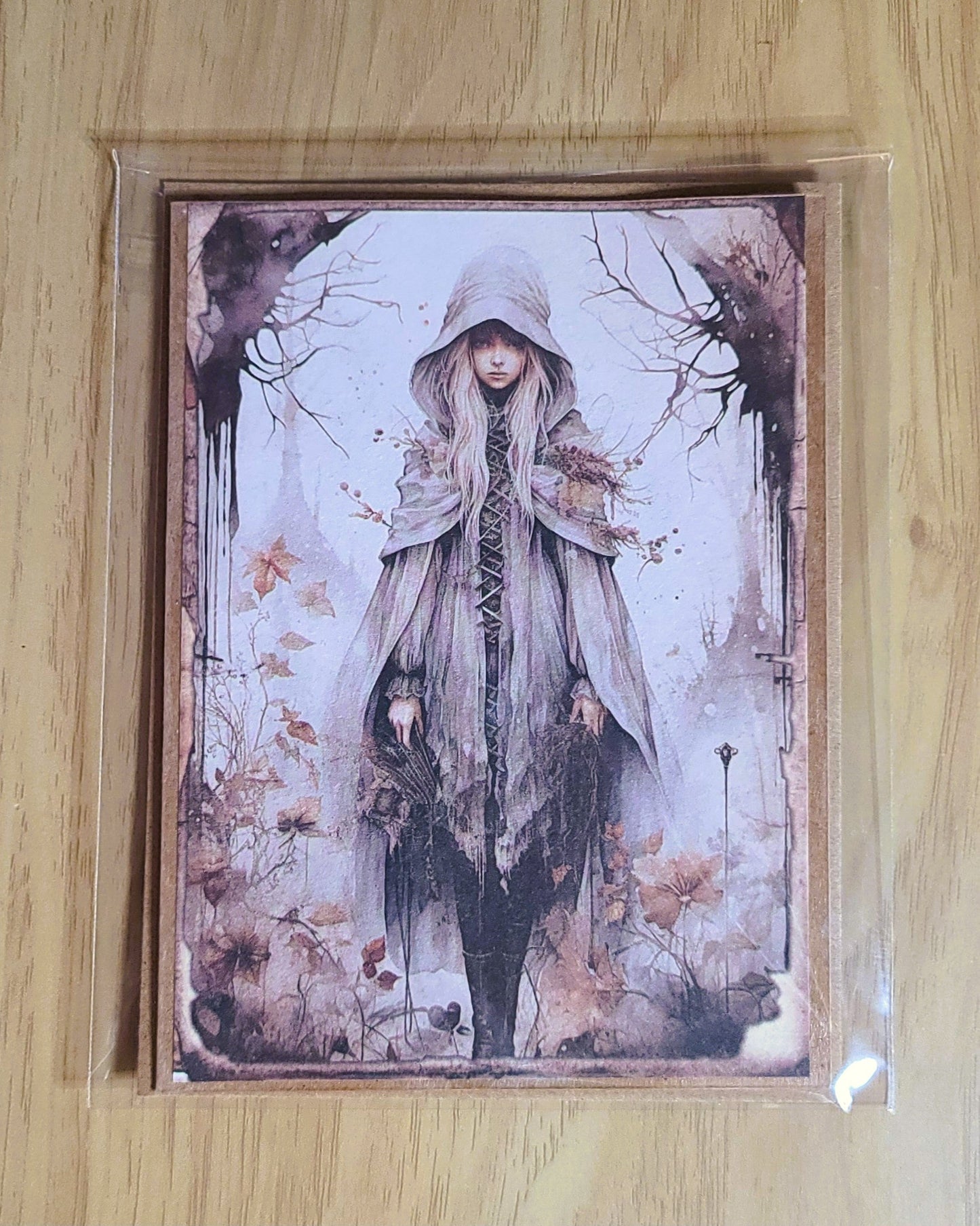 Spooky Gothic Witchy Halloween Greeting Card with Envelope