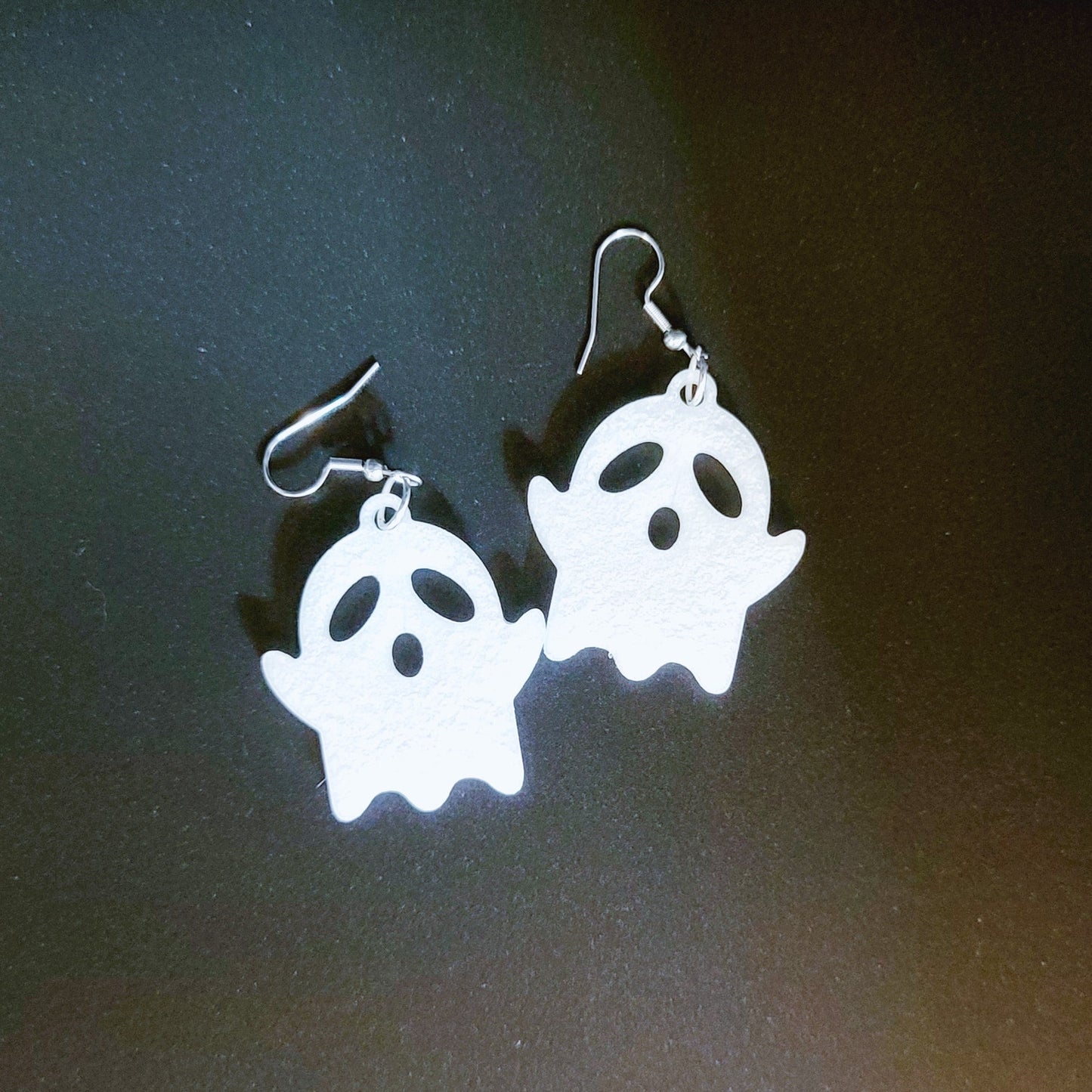 Holographic Spooky Halloween Ghost Earrings - Eco-Friendly Resin