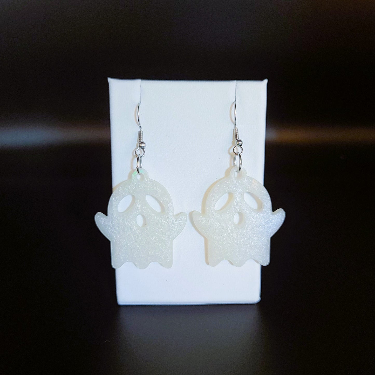 Holographic Spooky Halloween Ghost Earrings - Eco-Friendly Resin