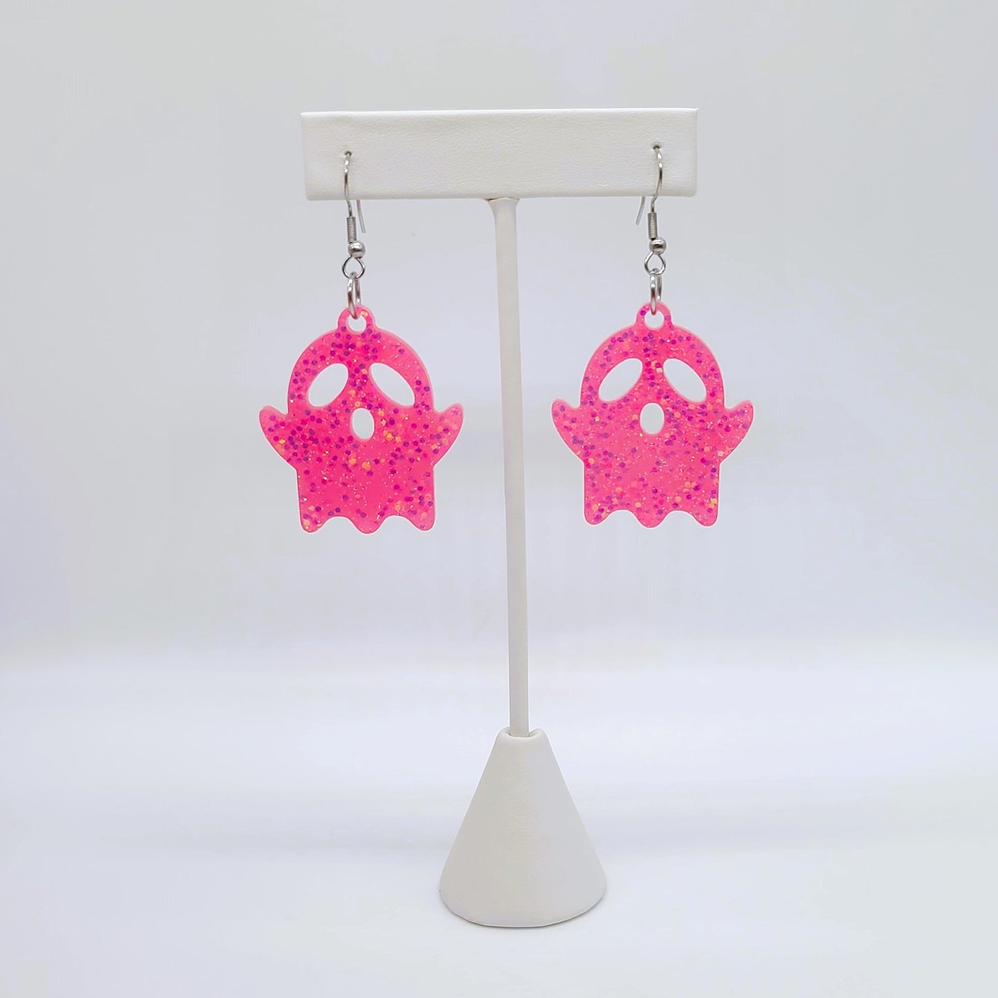 Holographic Spooky Halloween Ghost Earrings - Eco-Friendly Resin