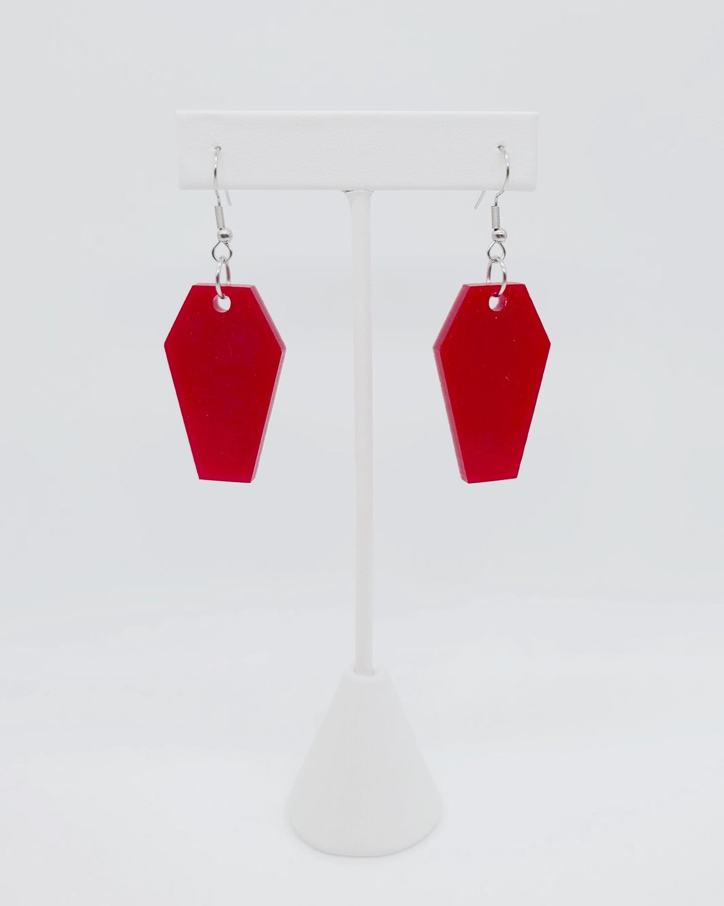 Holographic Halloween Coffin Earrings - Eco-Friendly Resin