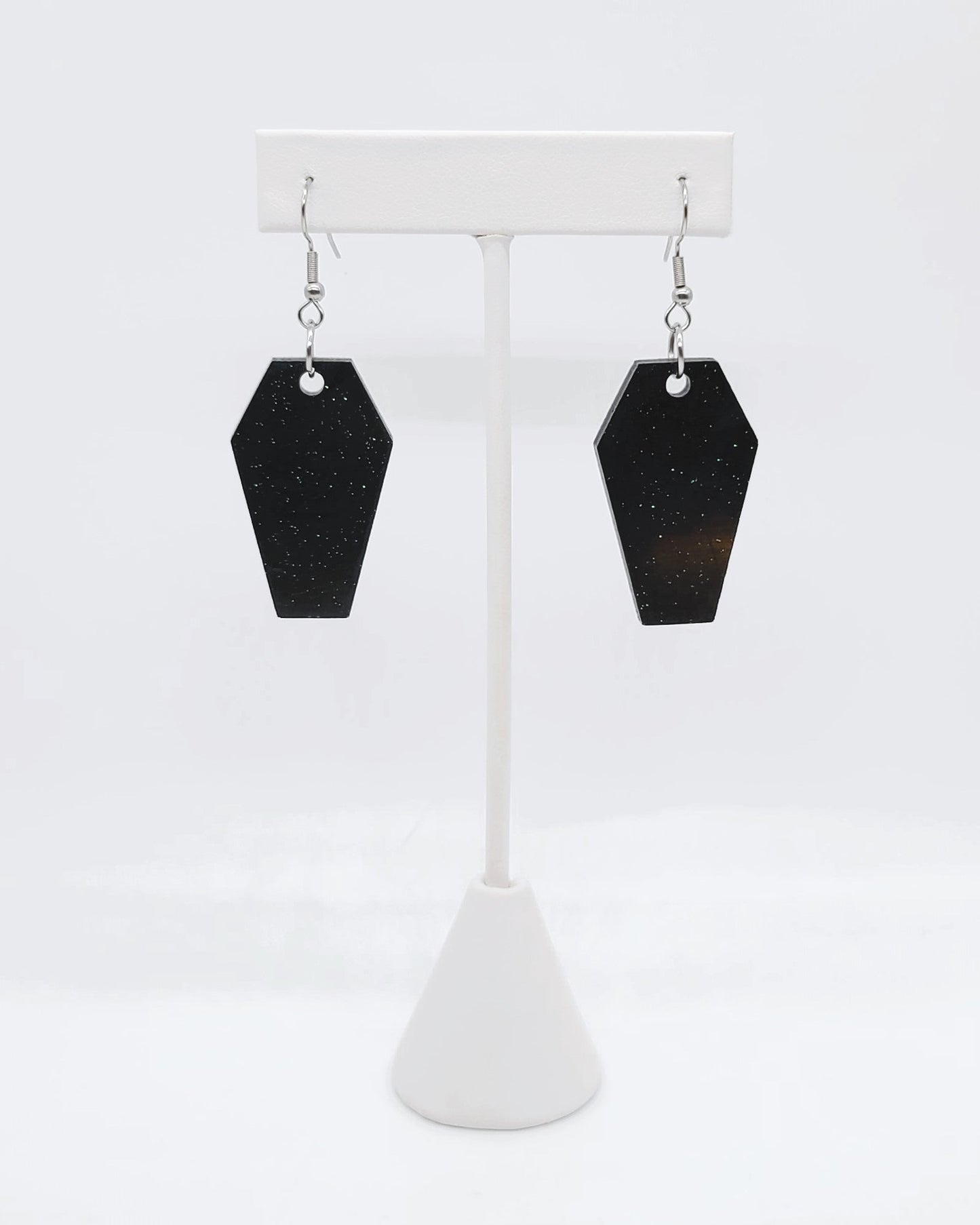 Holographic Halloween Coffin Earrings - Eco-Friendly Resin