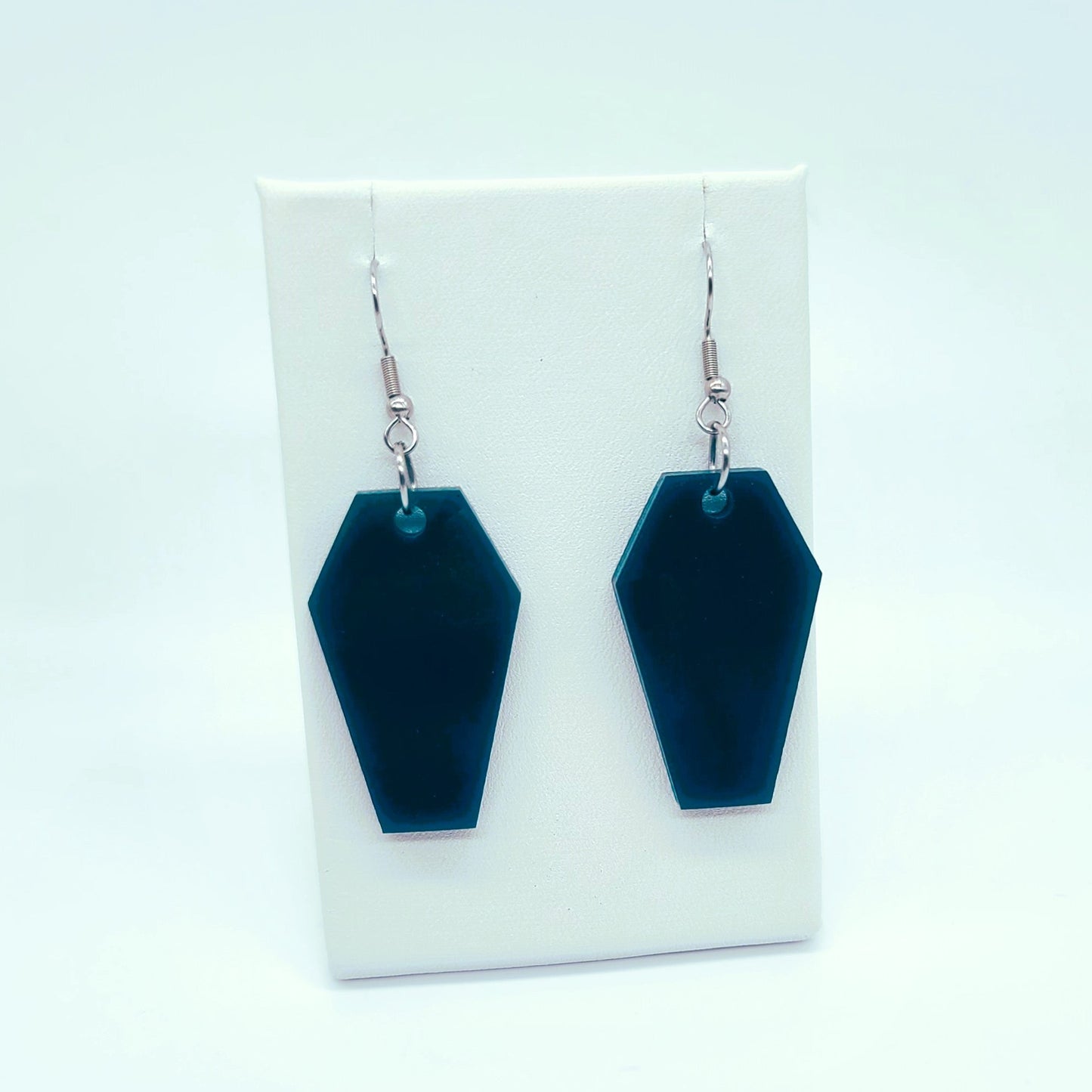 Holographic Halloween Coffin Earrings - Eco-Friendly Resin