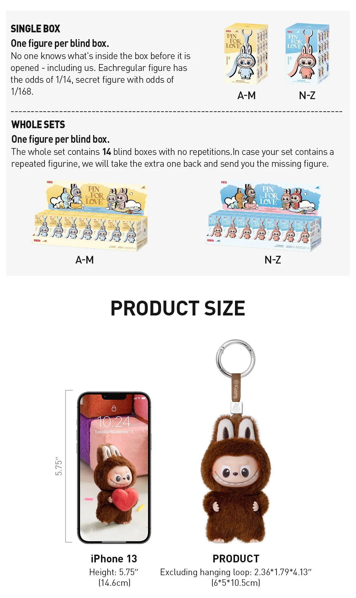 Pop Mart Labubu Pin for Love Series Blind Box (A-M) Yellow