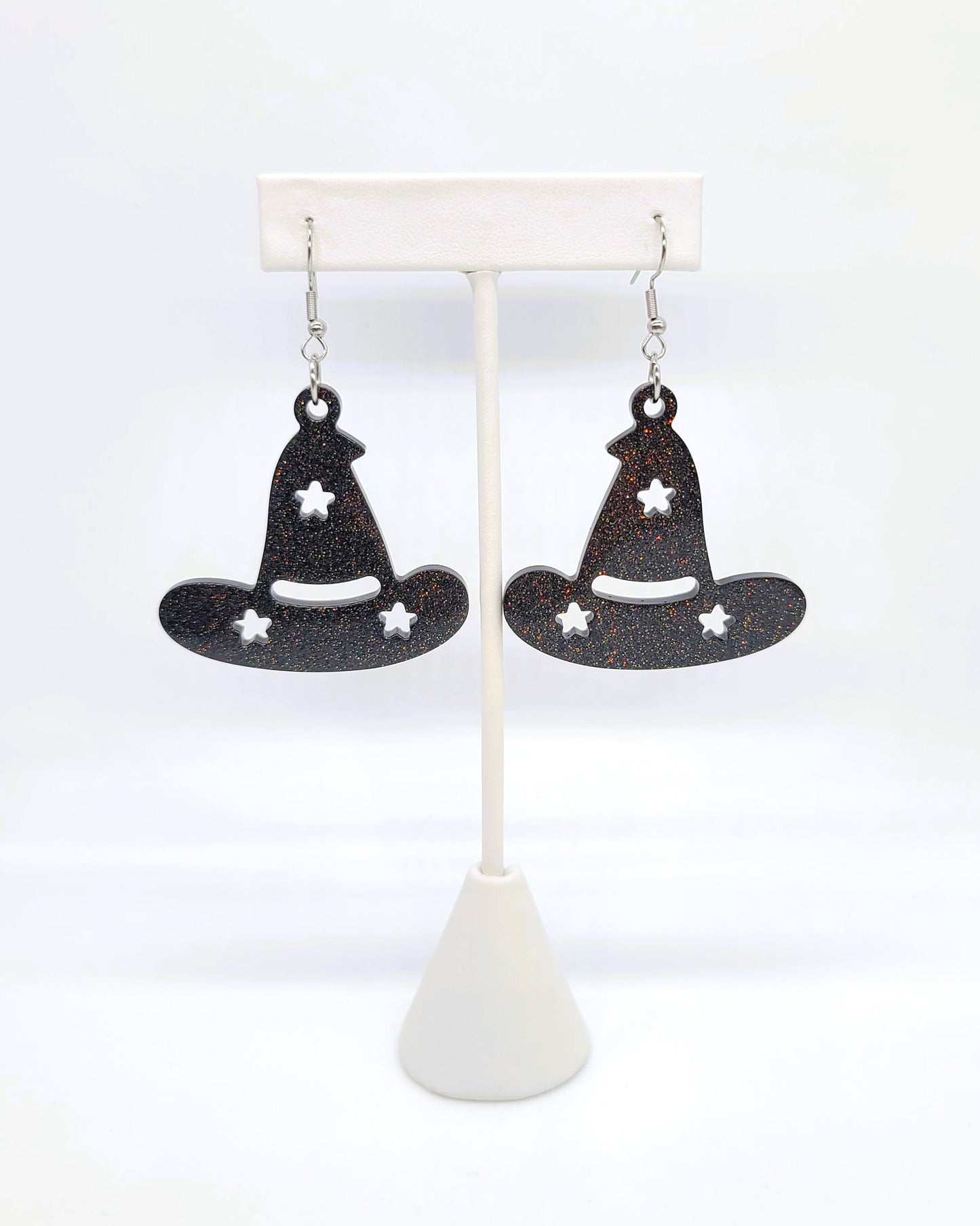 Spooky Halloween Witch Hat Earrings - Eco-Friendly Resin