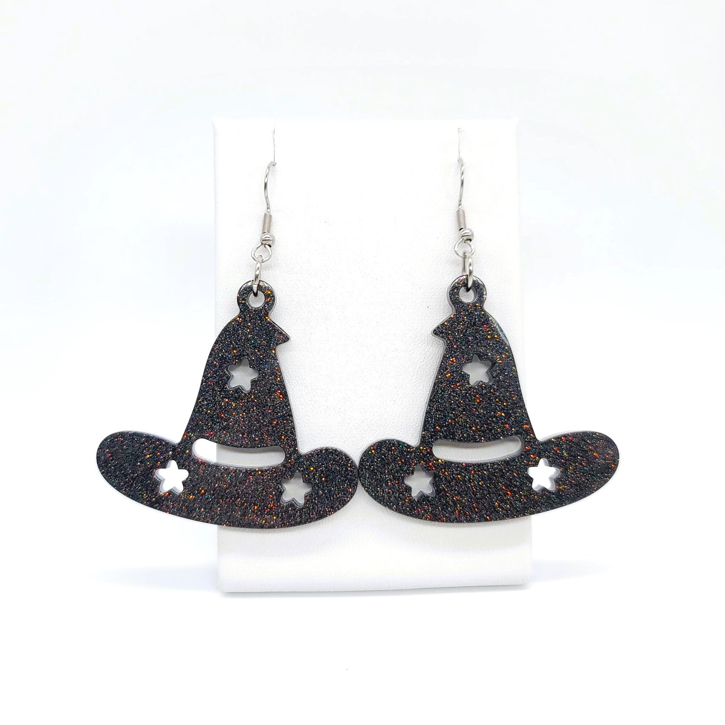 Spooky Halloween Witch Hat Earrings - Eco-Friendly Resin