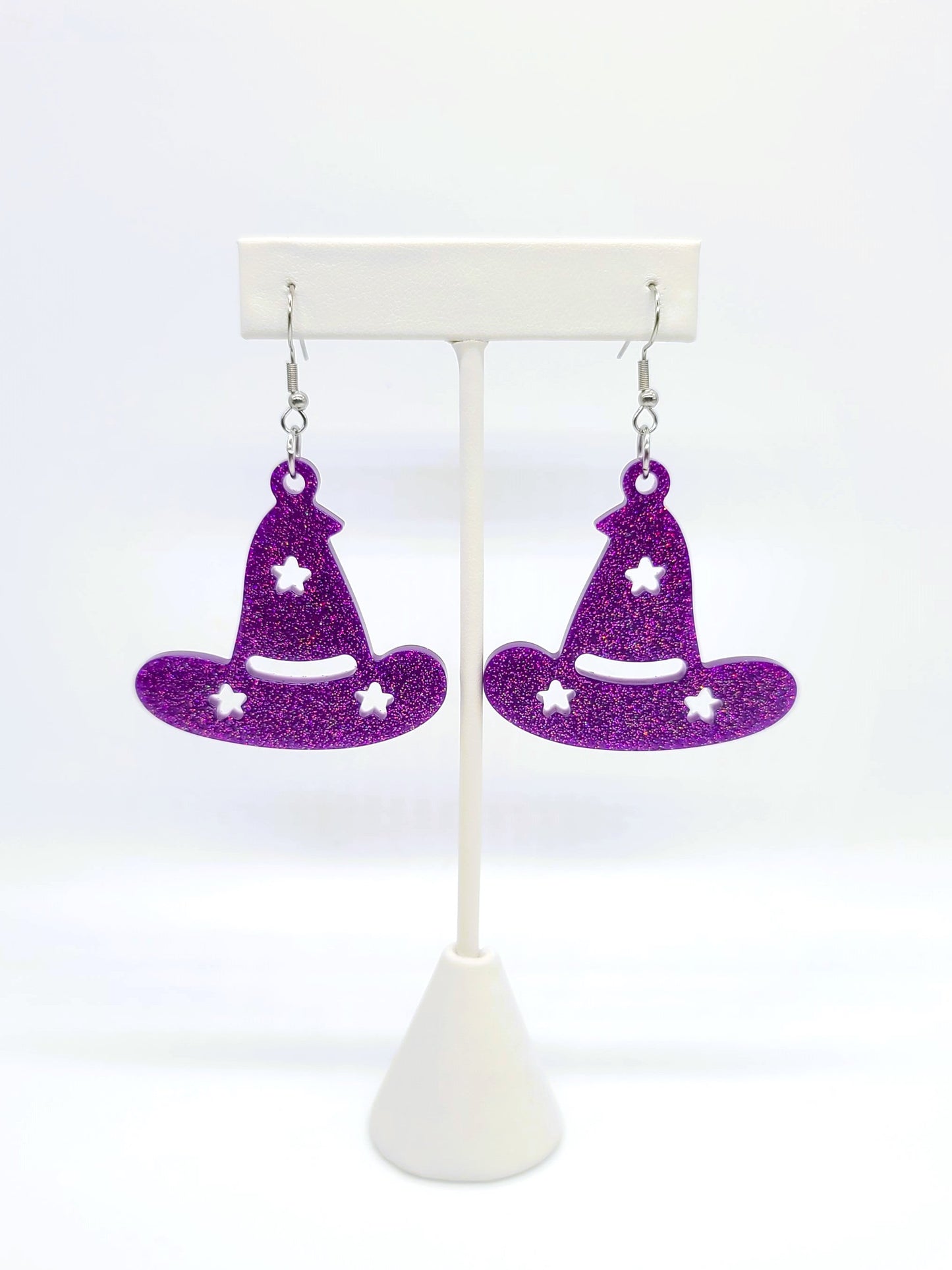 Spooky Halloween Witch Hat Earrings - Eco-Friendly Resin