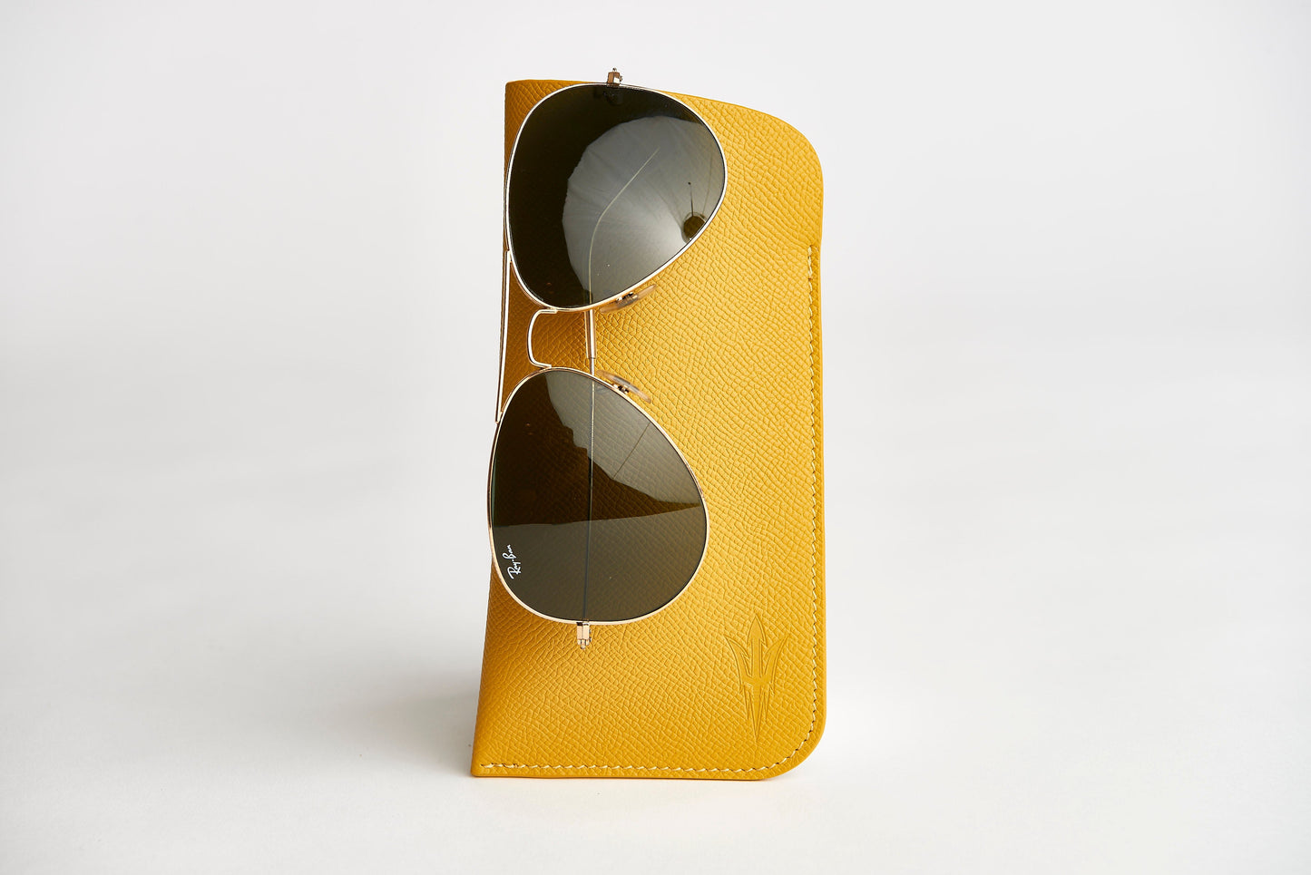 🟡 ASU Gold Epsom Leather Sunglass Case Holder