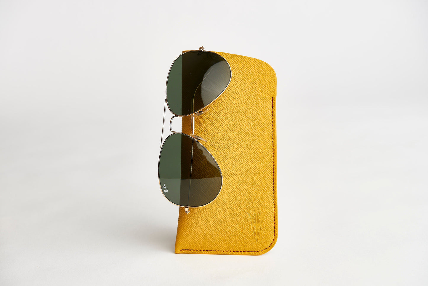 🟡 ASU Gold Epsom Leather Sunglass Case Holder