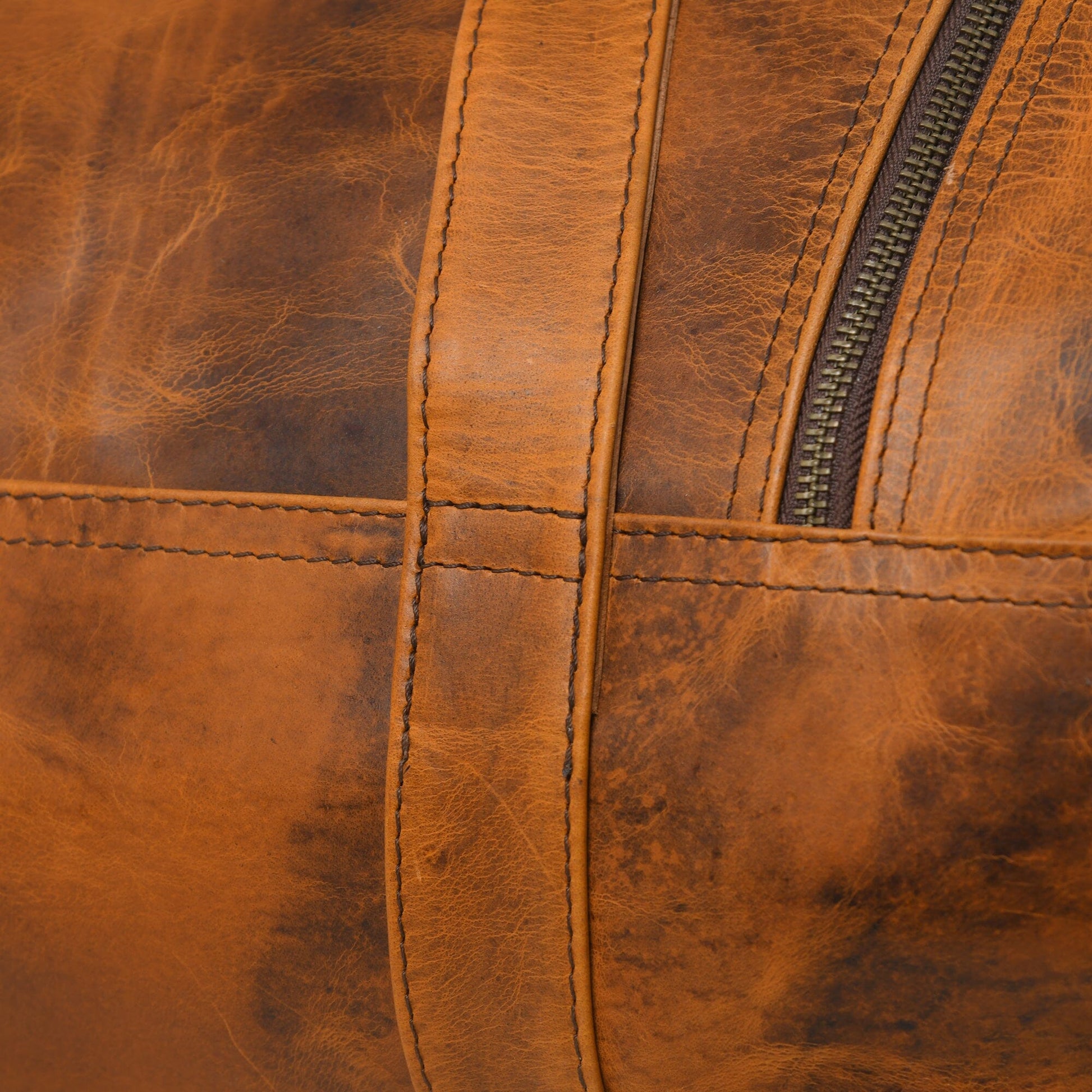 Leather Gym Travel Bag, Round - Concordia Style Boutique