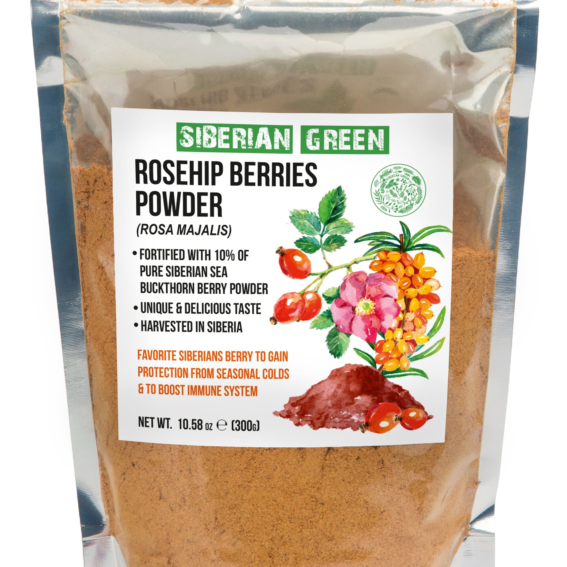 Siberian Rose Hips with Sea Buckthorn Berries Powder – 300g (10.58 oz) - Concordia Style Boutique