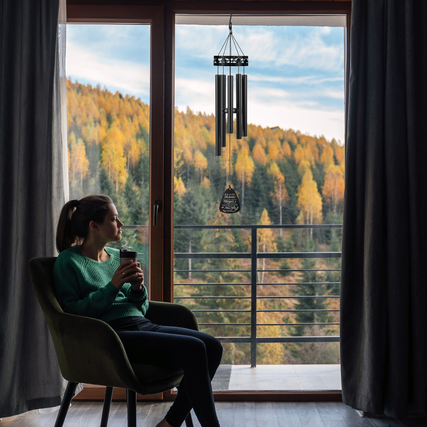 34" Serenity Family-Love Memorial Wind Chimes, Thoughtful Gift For Special Occasions or Reflections