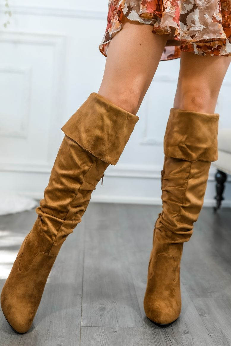 Unmatchable Pointy Slouchy Knee and Thigh High Boots Tan - Premium Thigh High Boots from Concordia Style Boutique - Just $84.98! Shop now at Concordia Style Boutique