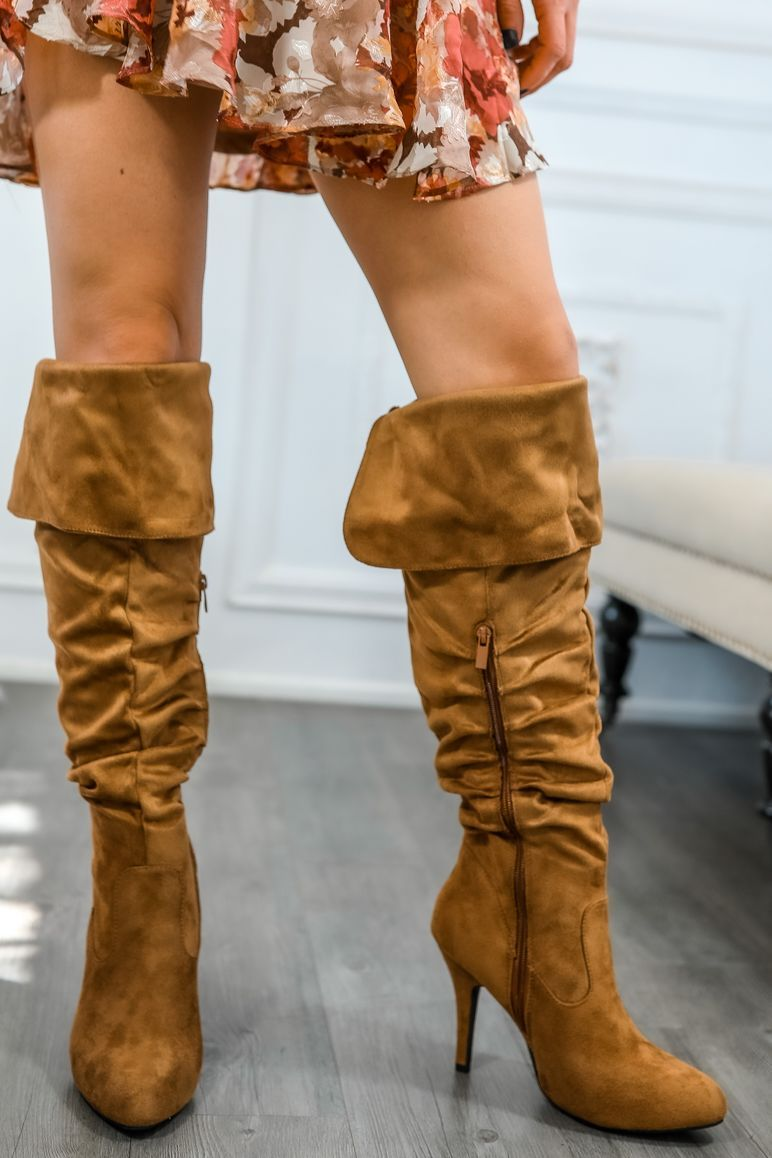 Unmatchable Pointy Slouchy Knee and Thigh High Boots Tan - Premium Thigh High Boots from Concordia Style Boutique - Just $84.98! Shop now at Concordia Style Boutique