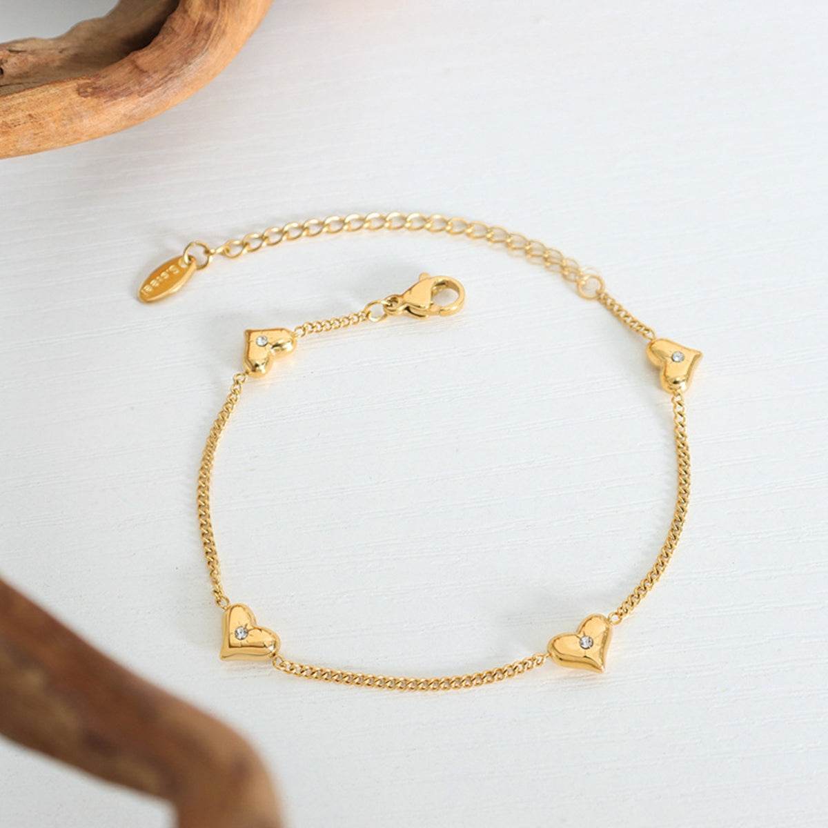 Titanium Steel Zircon Heart Bracelet - Concordia Style Boutique