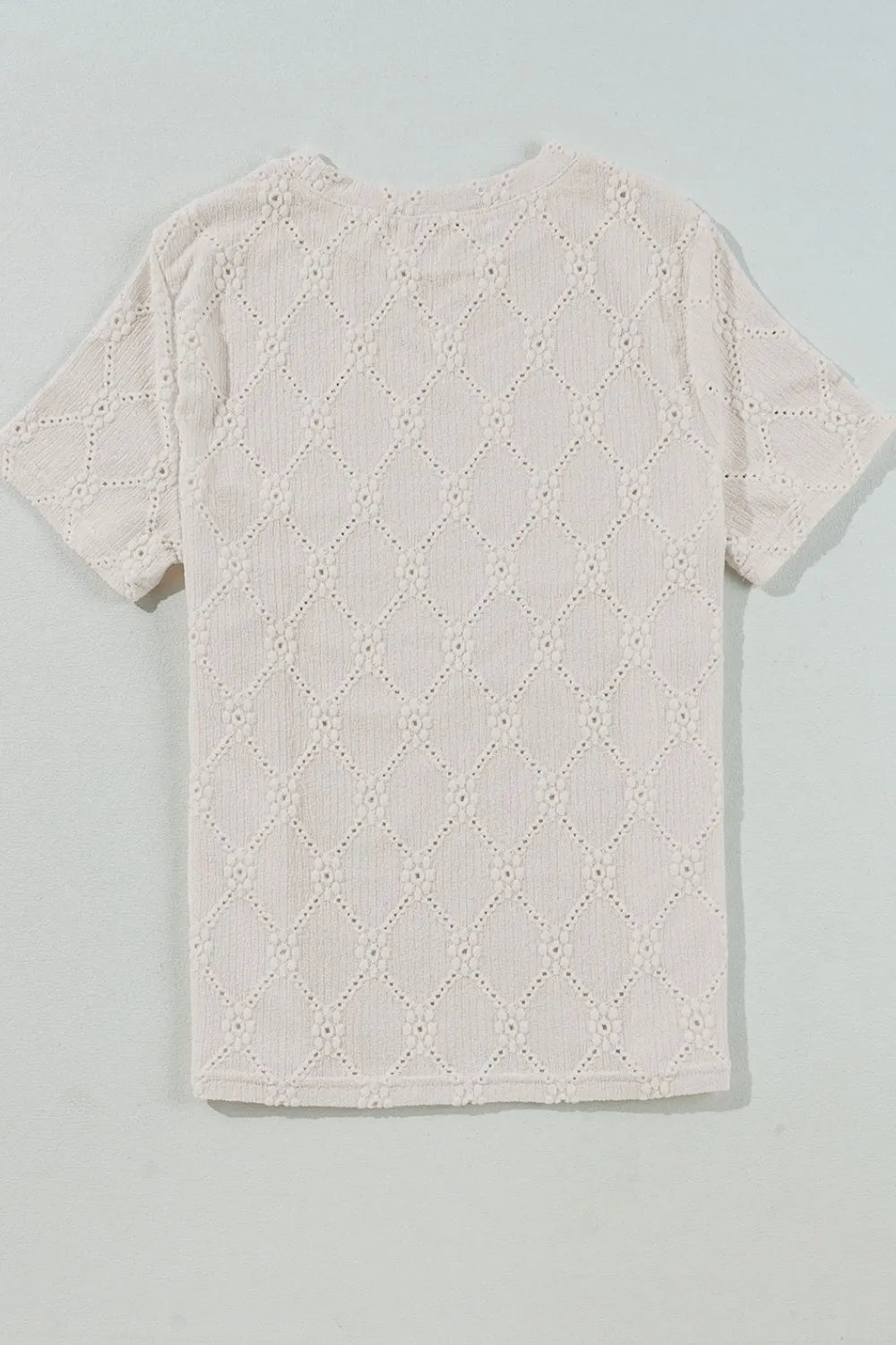 Eyelet Round Neck Short Sleeve Blouse - Concordia Style Boutique