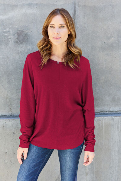 Double Take Full Size Round Neck Long Sleeve T-Shirt - Concordia Style Boutique