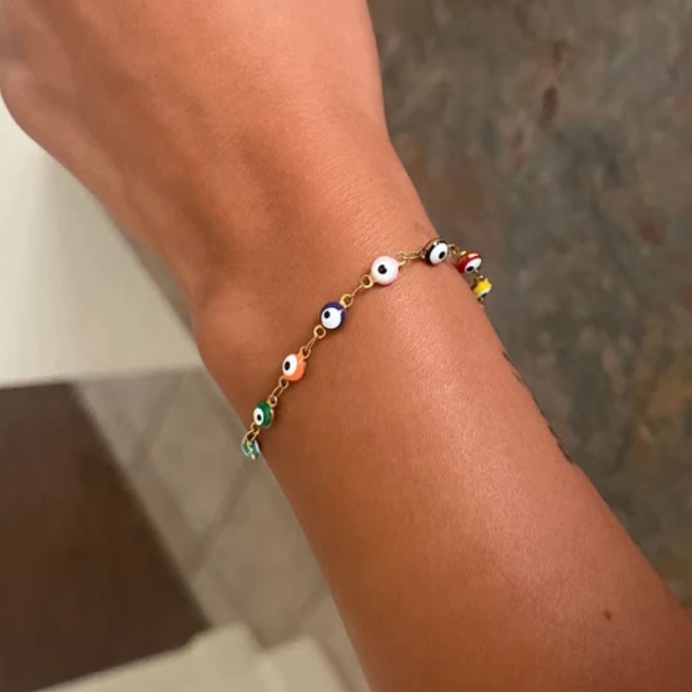 MULTICOLOR EVIL EYE BRACELET (ADJUSTABLE) - Concordia Style Boutique
