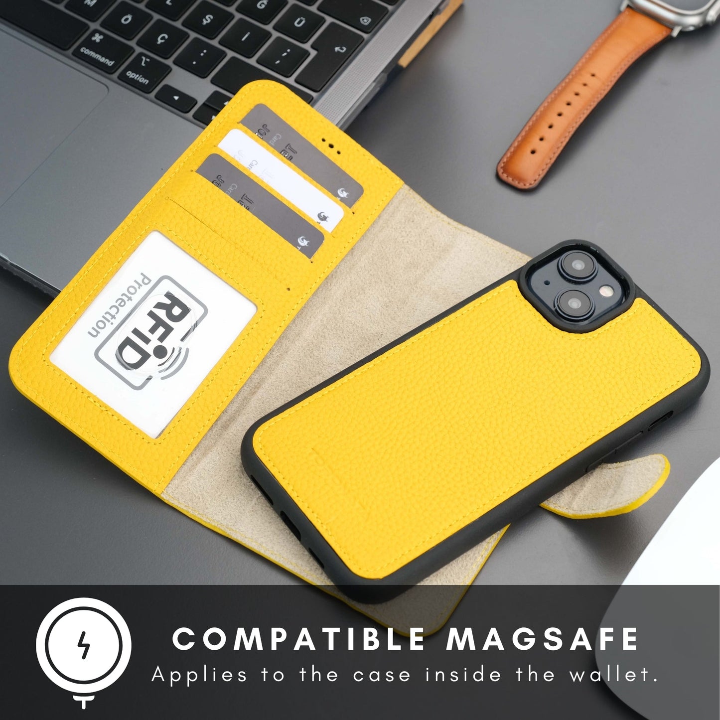 Casper Leather iPhone 15 Wallet Case | Detachable MagSafe Compatible RFID Protection - Concordia Style Boutique