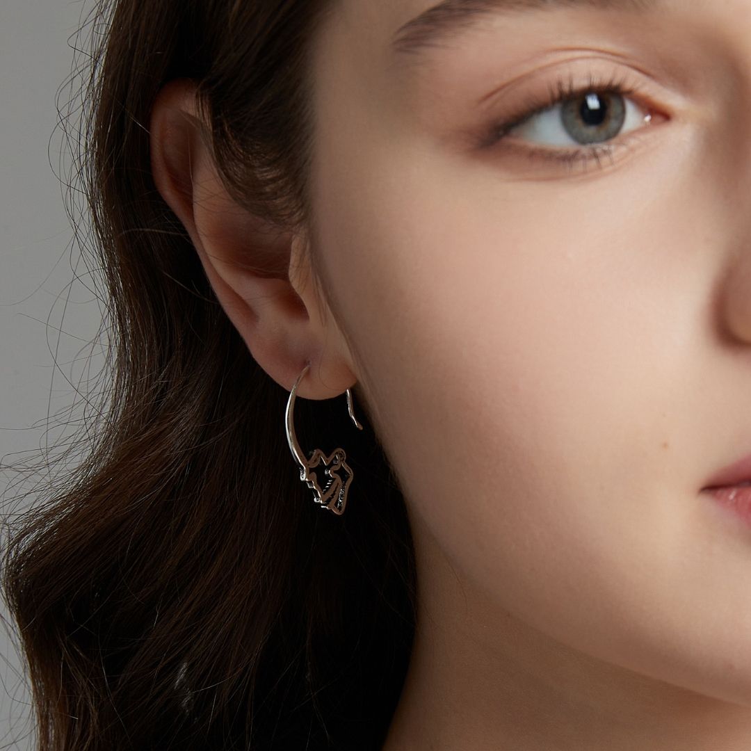 SILVER SKULL HOOP EARRINGS (PAIR) - Concordia Style Boutique