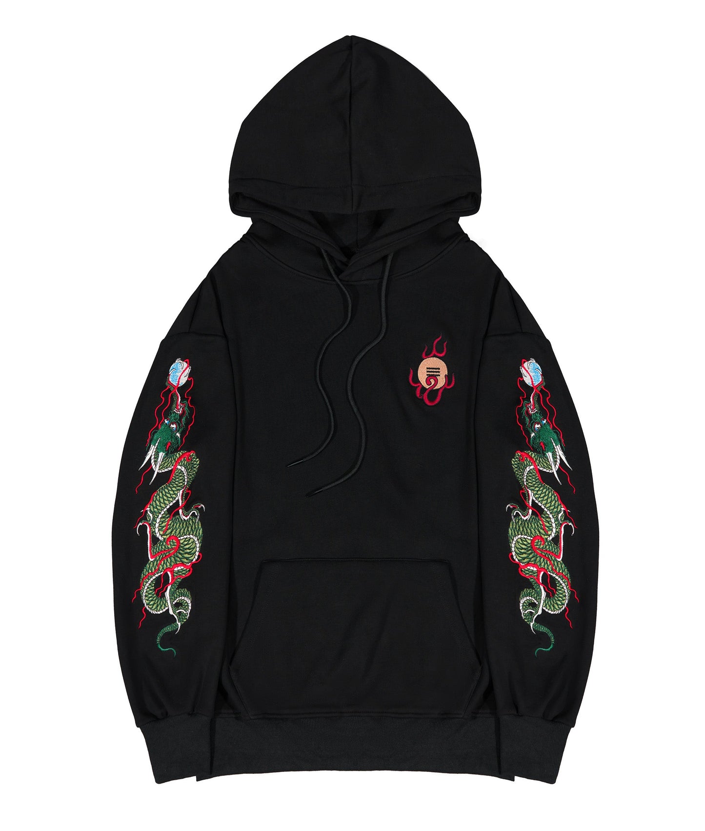 KH9005 Green Dragon Embroidery Hoodie - Concordia Style Boutique