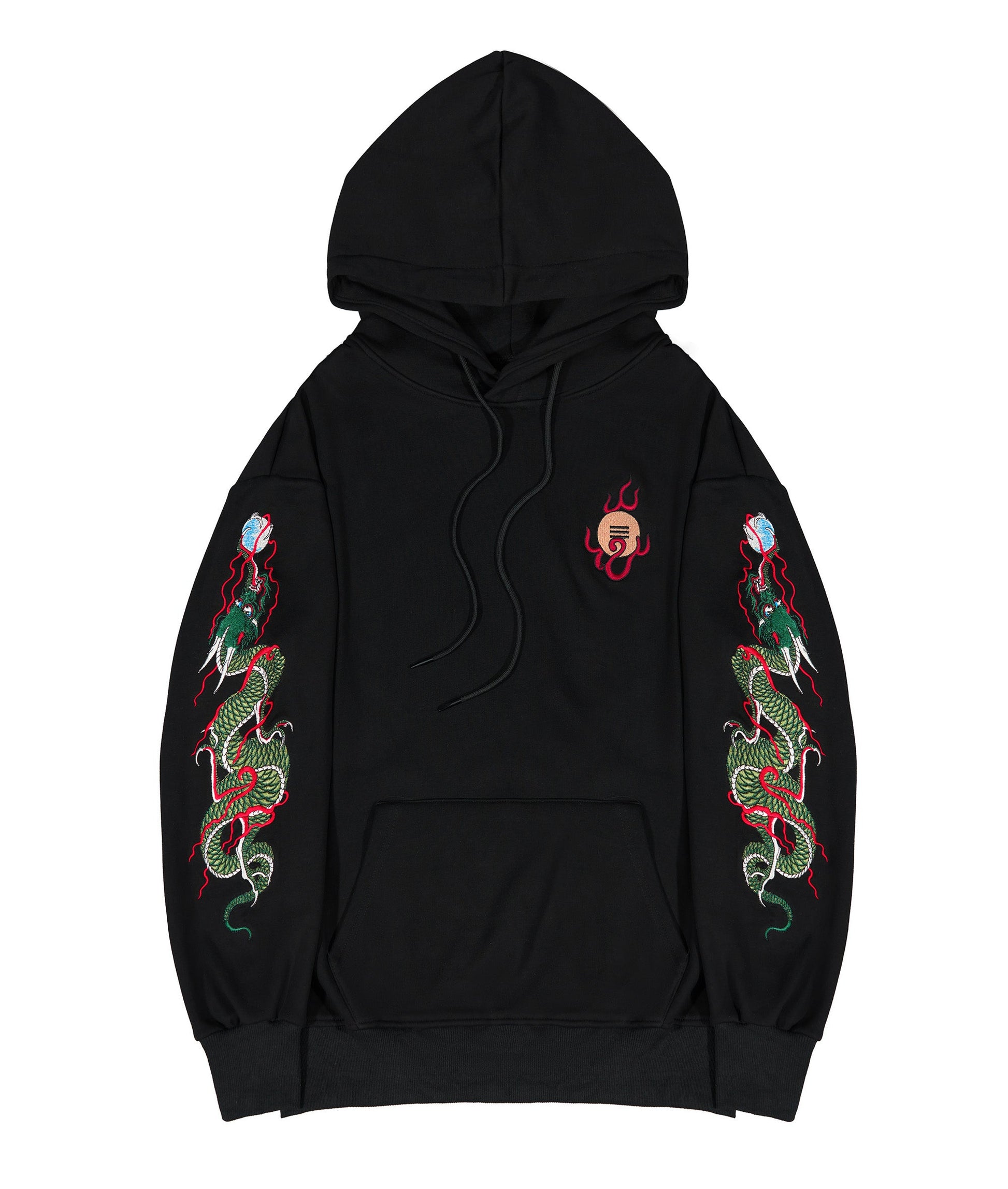 KH9005 Green Dragon Embroidery Hoodie - Concordia Style Boutique