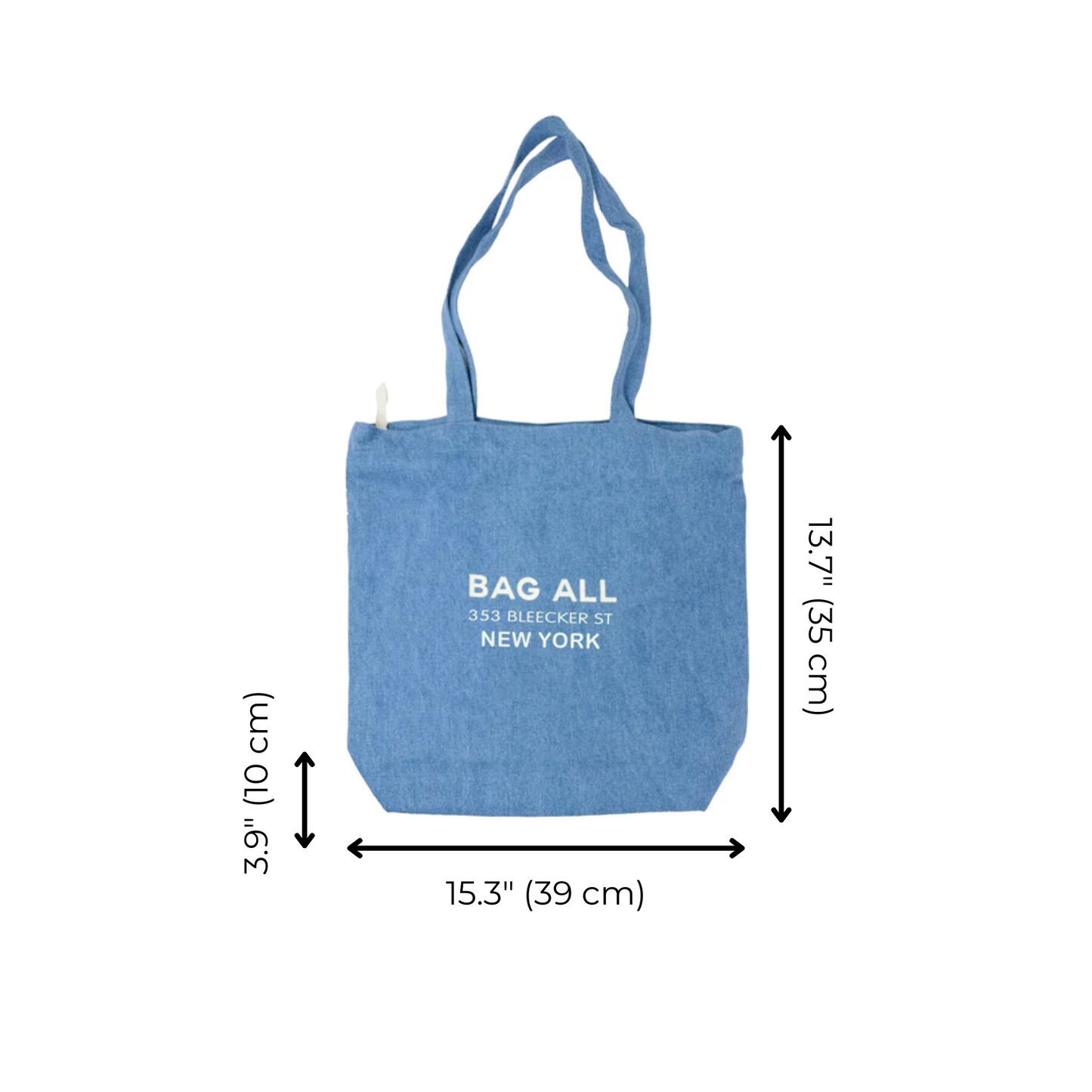 New York City Tote with Zipper and Inside Pocket, Denim - Concordia Style Boutique