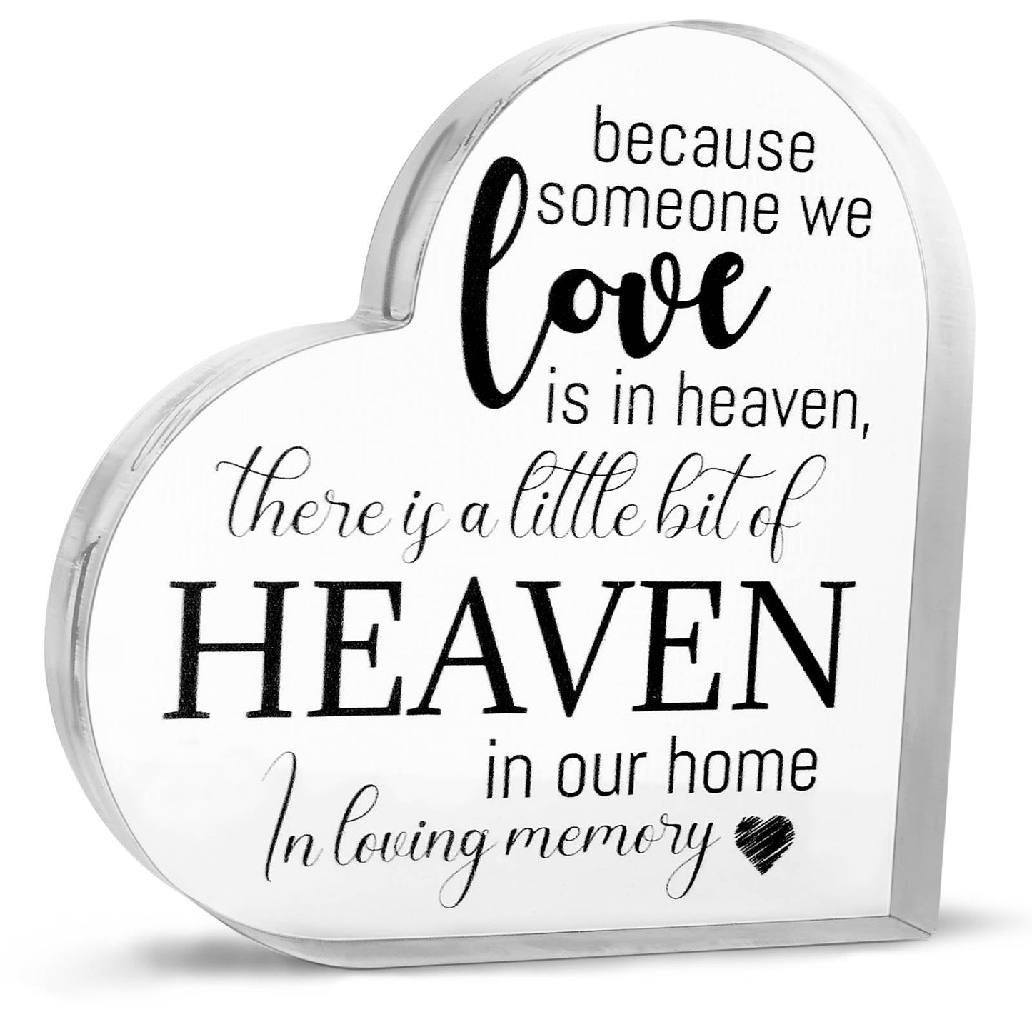 Acrylic Memorial Heart - Heaven In Our Home - Concordia Style Boutique