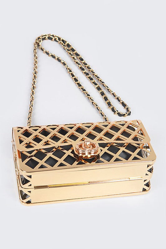 2 In 1 Metal Cage Iconic Shoulder Bag - Concordia Style Boutique
