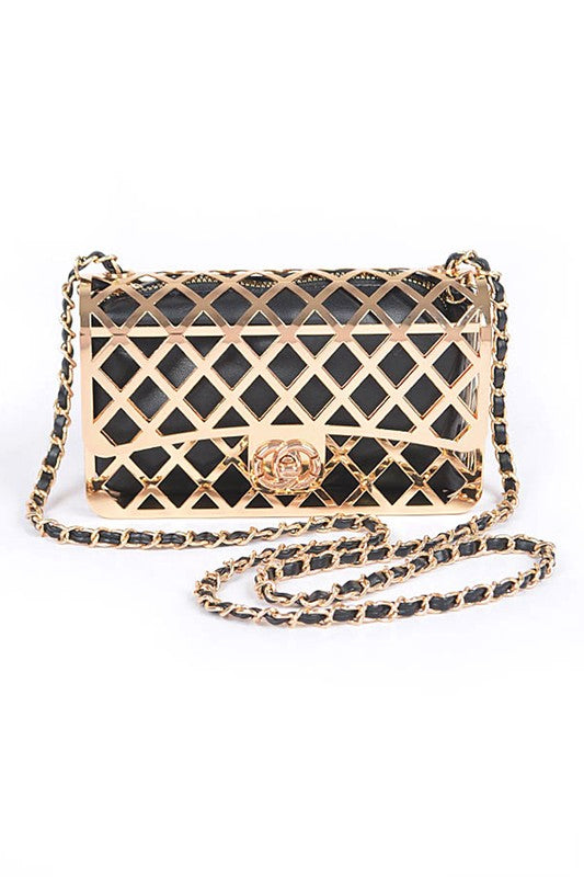 2 In 1 Metal Cage Iconic Shoulder Bag - Concordia Style Boutique