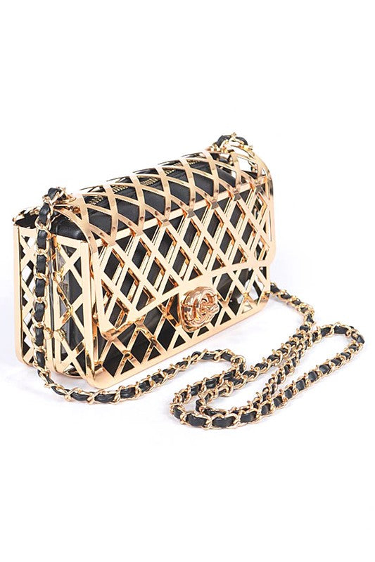 2 In 1 Metal Cage Iconic Shoulder Bag - Concordia Style Boutique