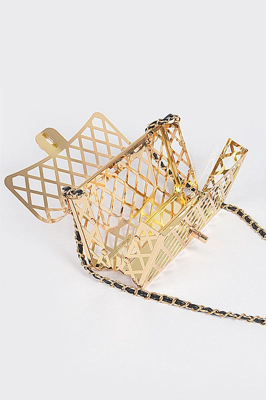 2 In 1 Metal Cage Iconic Shoulder Bag - Concordia Style Boutique