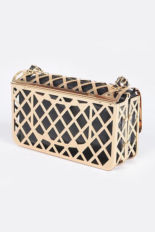 2 In 1 Metal Cage Iconic Shoulder Bag - Concordia Style Boutique