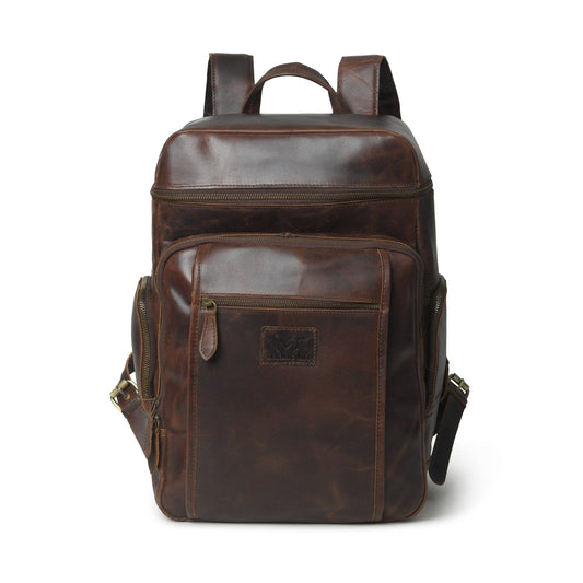 Alpha Brown Buffalo Leather Travel Backpack - Concordia Style Boutique