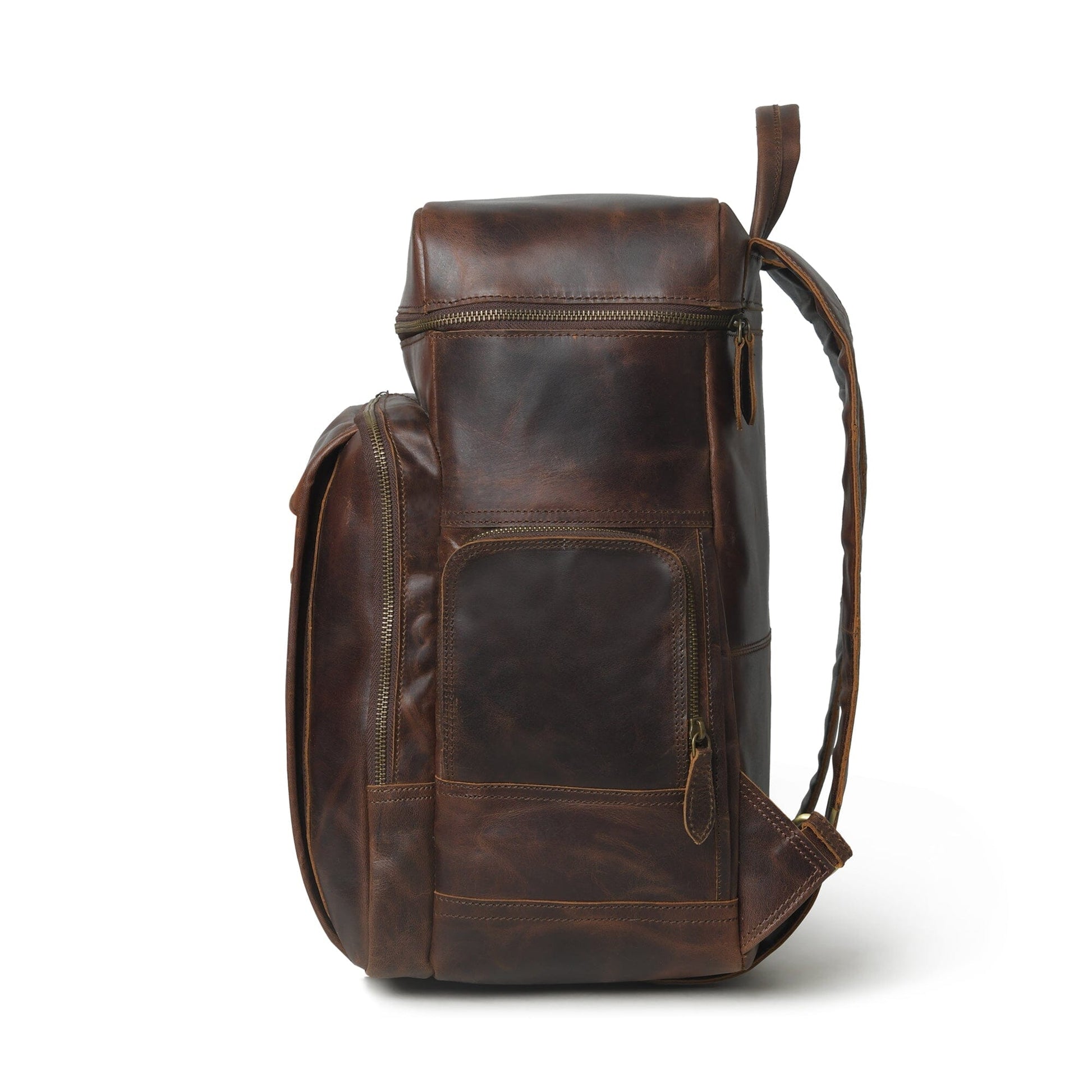 Alpha Brown Buffalo Leather Travel Backpack - Concordia Style Boutique