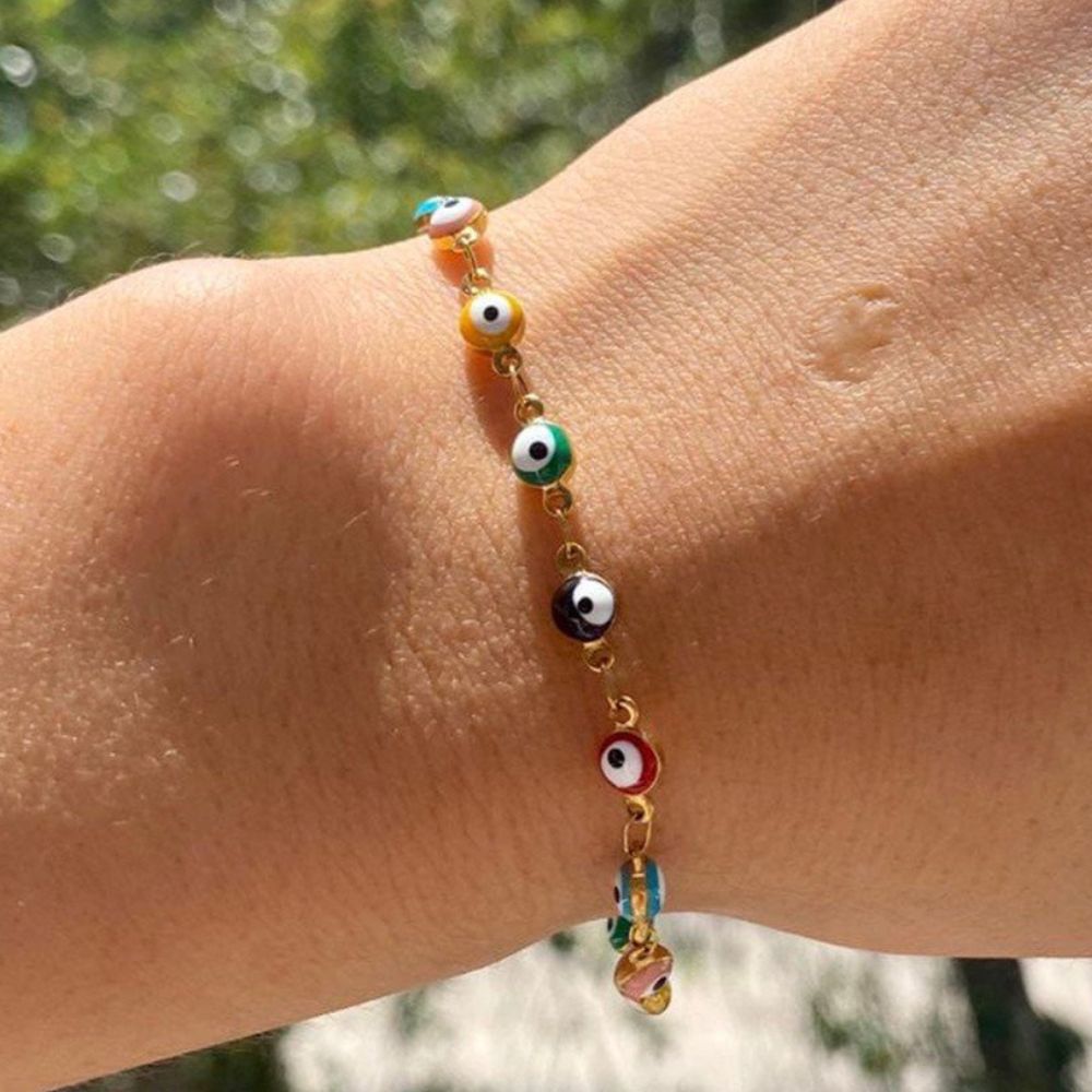 MULTICOLOR EVIL EYE BRACELET (ADJUSTABLE) - Concordia Style Boutique