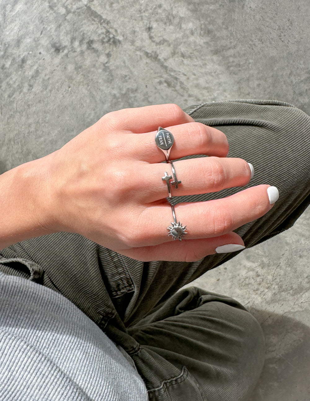 Silver Faith Over Fear Ring - Concordia Style Boutique