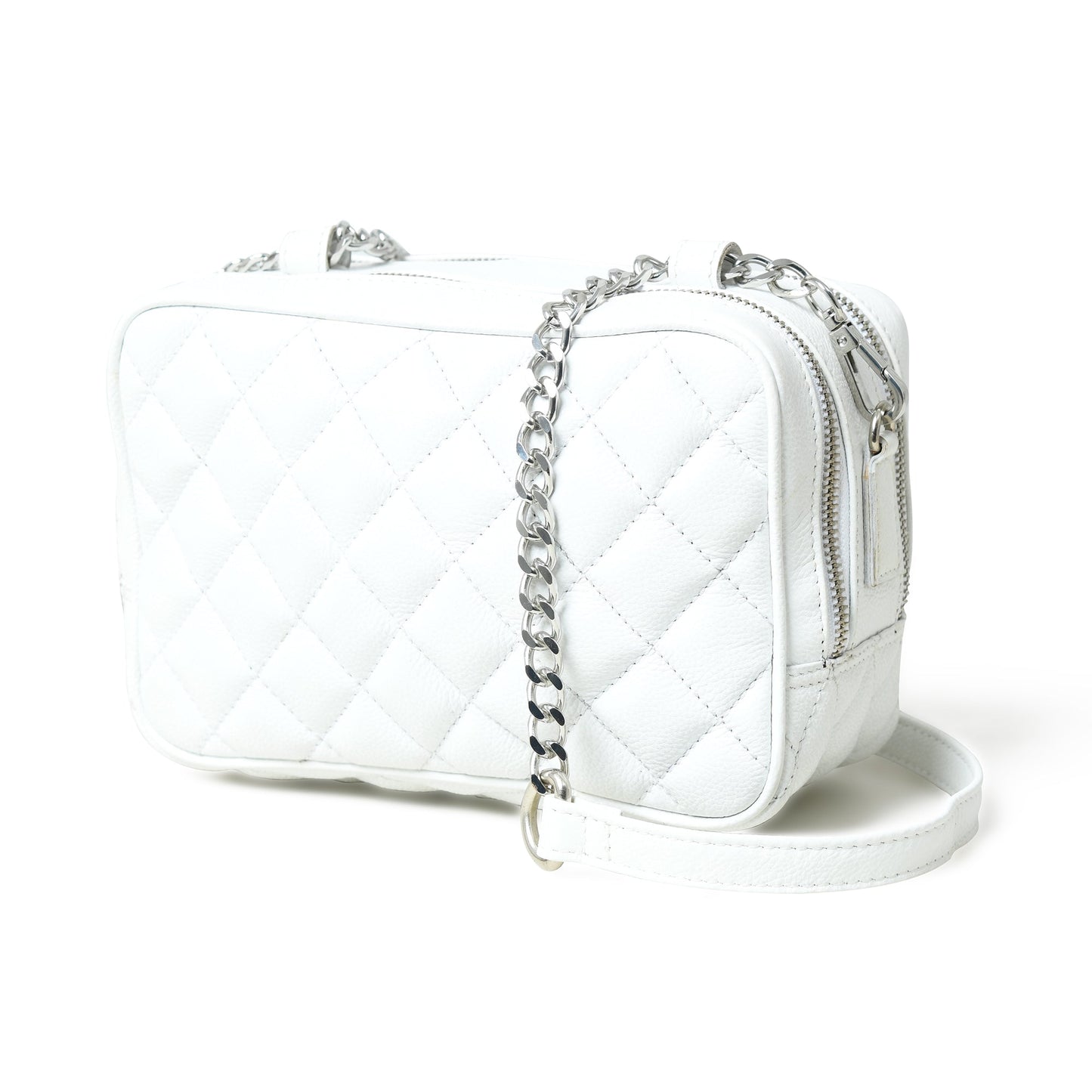 Mini Quilted Crossbody Bag, White - Concordia Style Boutique