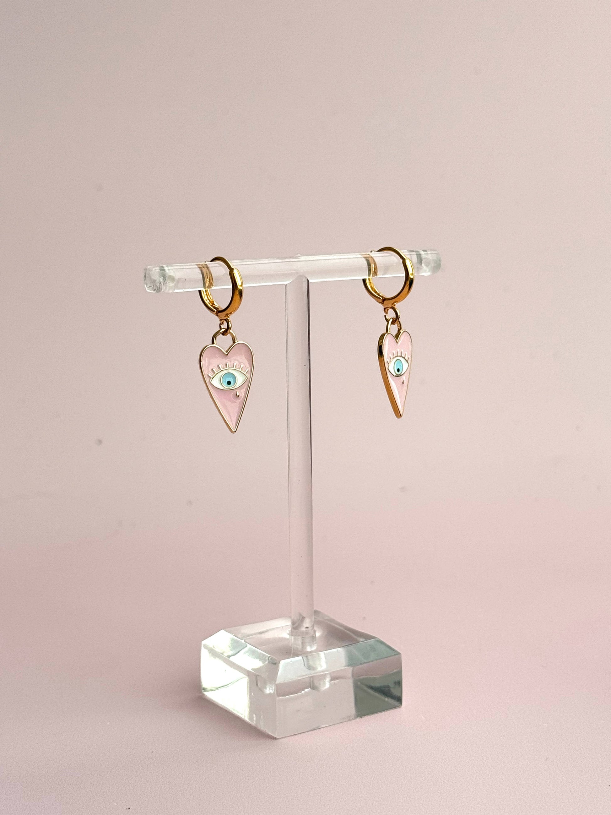 Pink Planchette Huggies - Concordia Style Boutique
