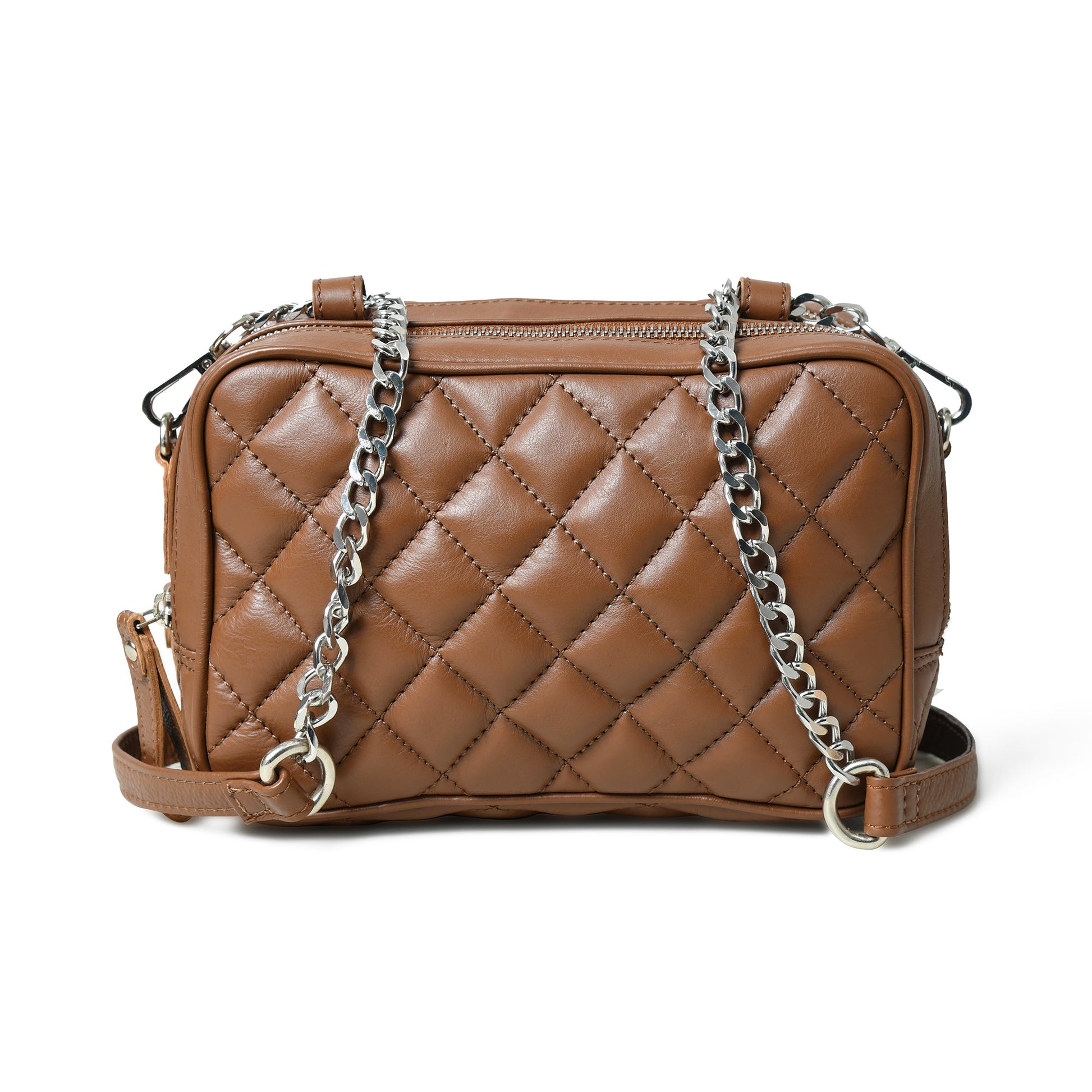 Mini Quilted Crossbody Bag, Rich Brown - Concordia Style Boutique